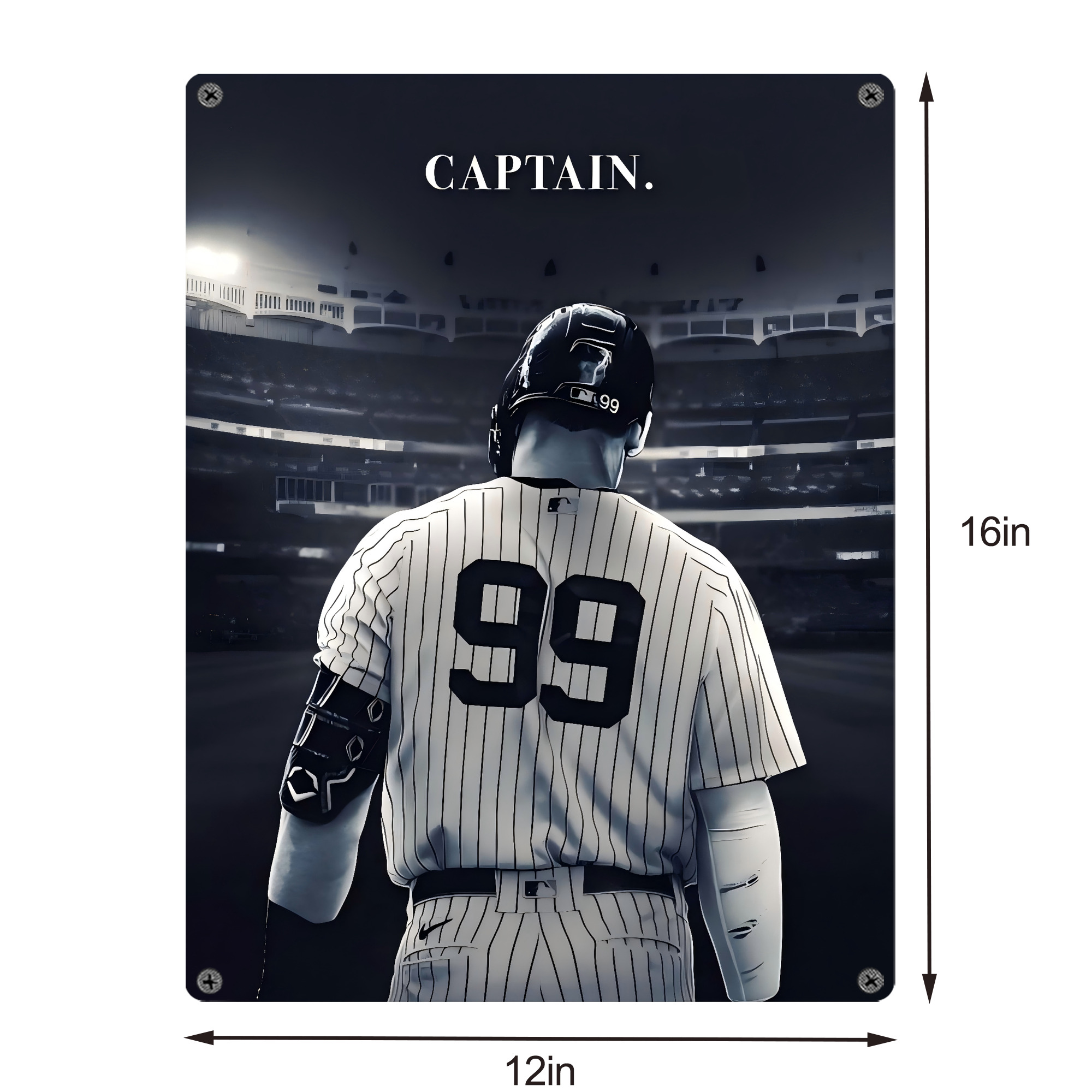 Aaron Judge Yankees Captain Vintage Metal Tin Sign 12x16inch – Retro Wall Art Decor For Home, Bar, Kitchen, Bedroom, Office – Durable Iron Sheet Poster, Easy To Hang, Full-Color Printing