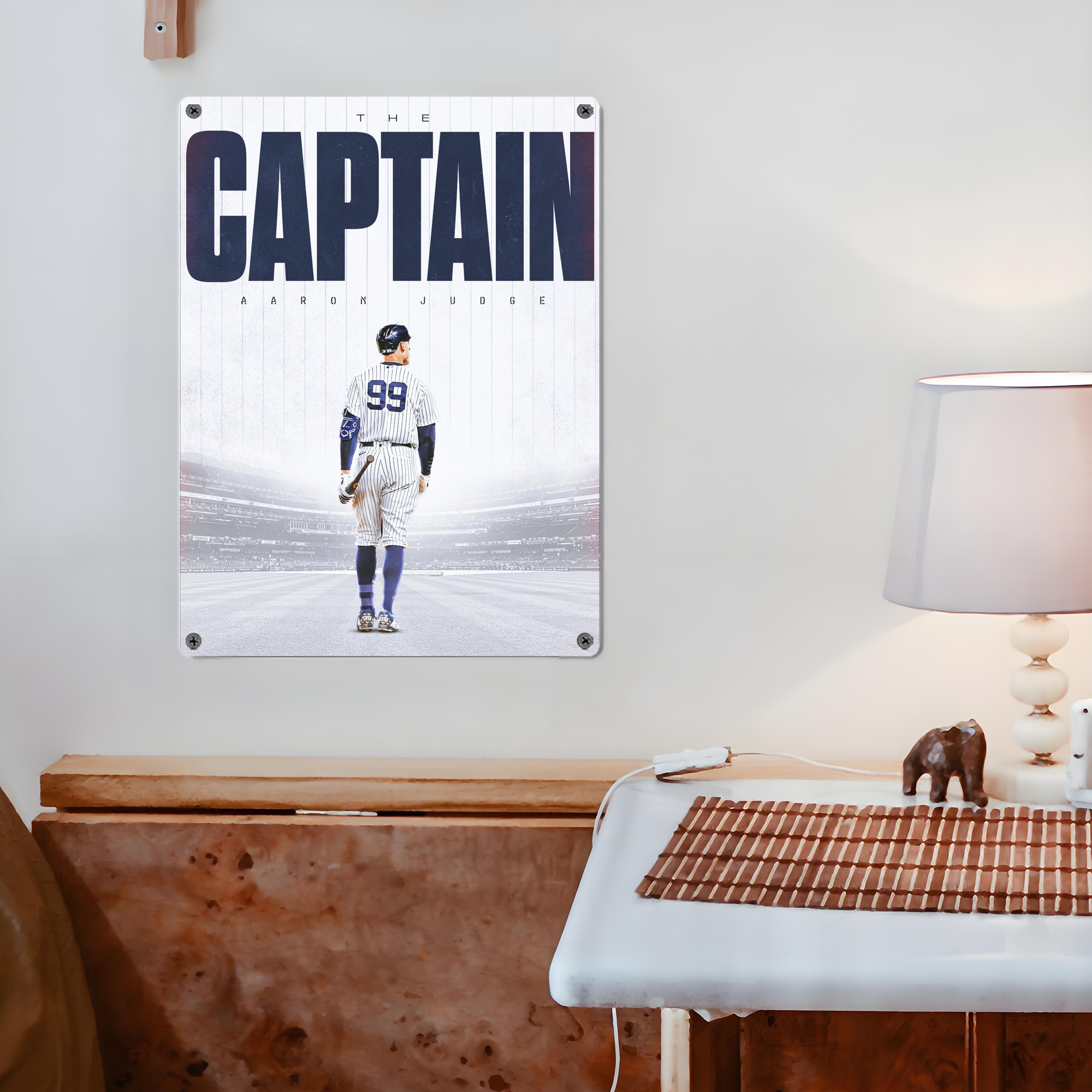 Aaron Judge Yankees Captain Vintage Metal Tin Sign 12x16inch – Retro Wall Art Decor For Home, Bar, Kitchen, Bedroom, Office – Durable Iron Sheet Poster, Easy To Hang, Full-Color Printing
