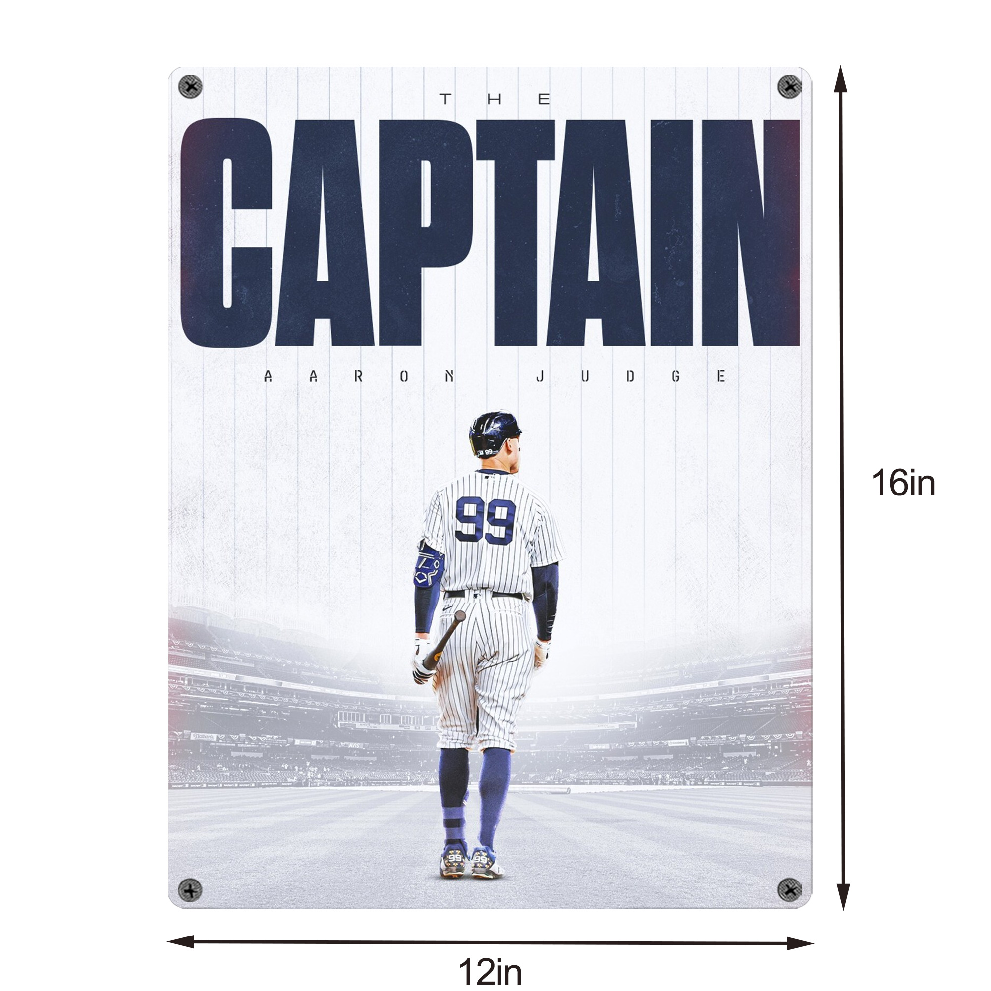 Aaron Judge Yankees Captain Vintage Metal Tin Sign 12x16inch – Retro Wall Art Decor For Home, Bar, Kitchen, Bedroom, Office – Durable Iron Sheet Poster, Easy To Hang, Full-Color Printing