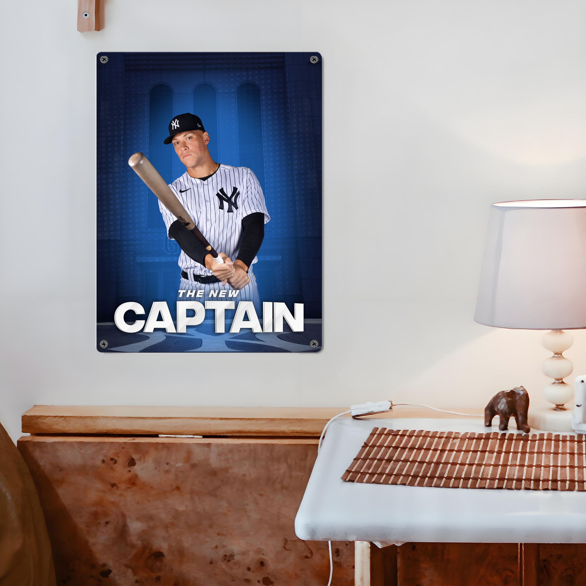 Aaron Judge Yankees Captain Vintage Metal Tin Sign 12x16inch – Retro Wall Art Decor For Home, Bar, Kitchen, Bedroom, Office – Durable Iron Sheet Poster, Easy To Hang, Full-Color Printing