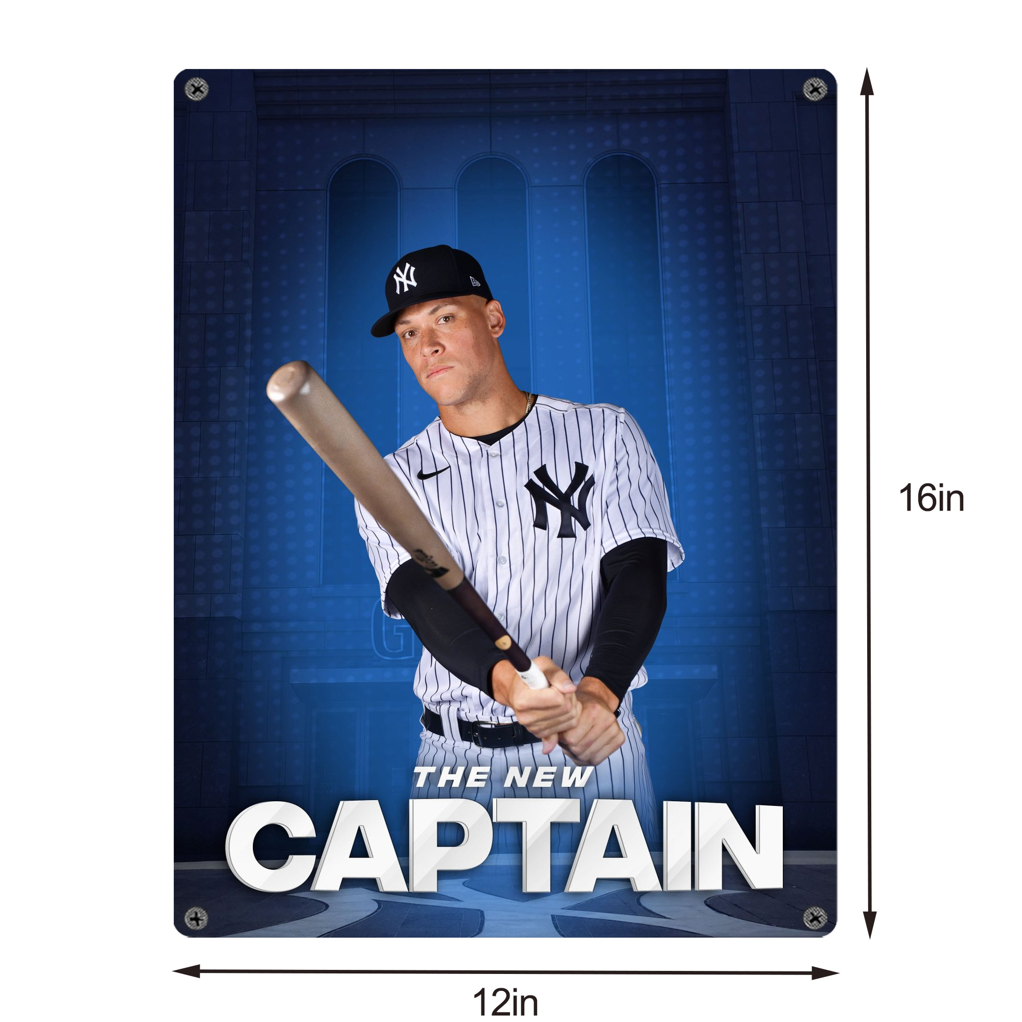 Aaron Judge Yankees Captain Vintage Metal Tin Sign 12x16inch – Retro Wall Art Decor For Home, Bar, Kitchen, Bedroom, Office – Durable Iron Sheet Poster, Easy To Hang, Full-Color Printing