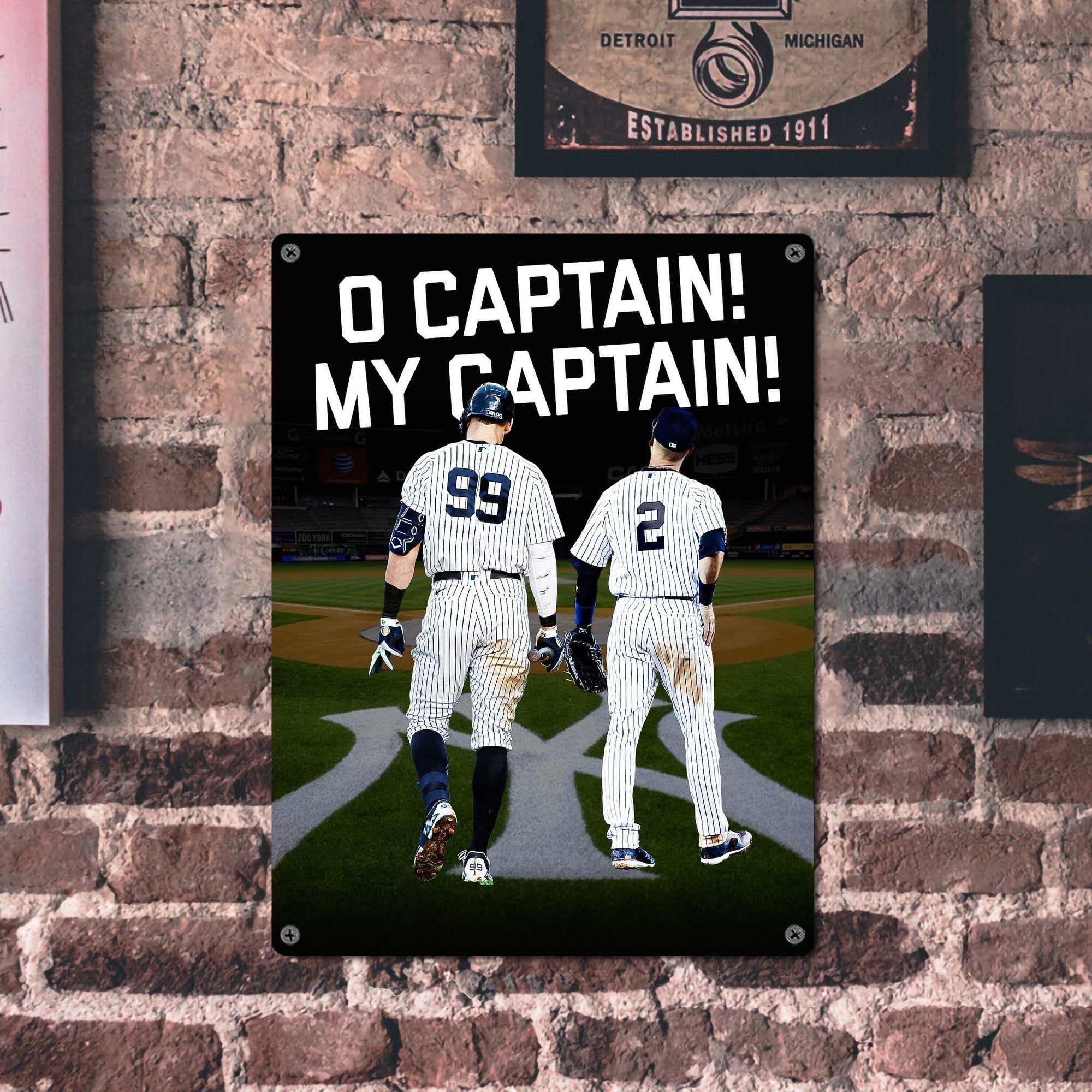 Aaron Judge Yankees Captain Vintage Metal Tin Sign 12x16inch – Retro Wall Art Decor For Home, Bar, Kitchen, Bedroom, Office – Durable Iron Sheet Poster, Easy To Hang, Full-Color Printing