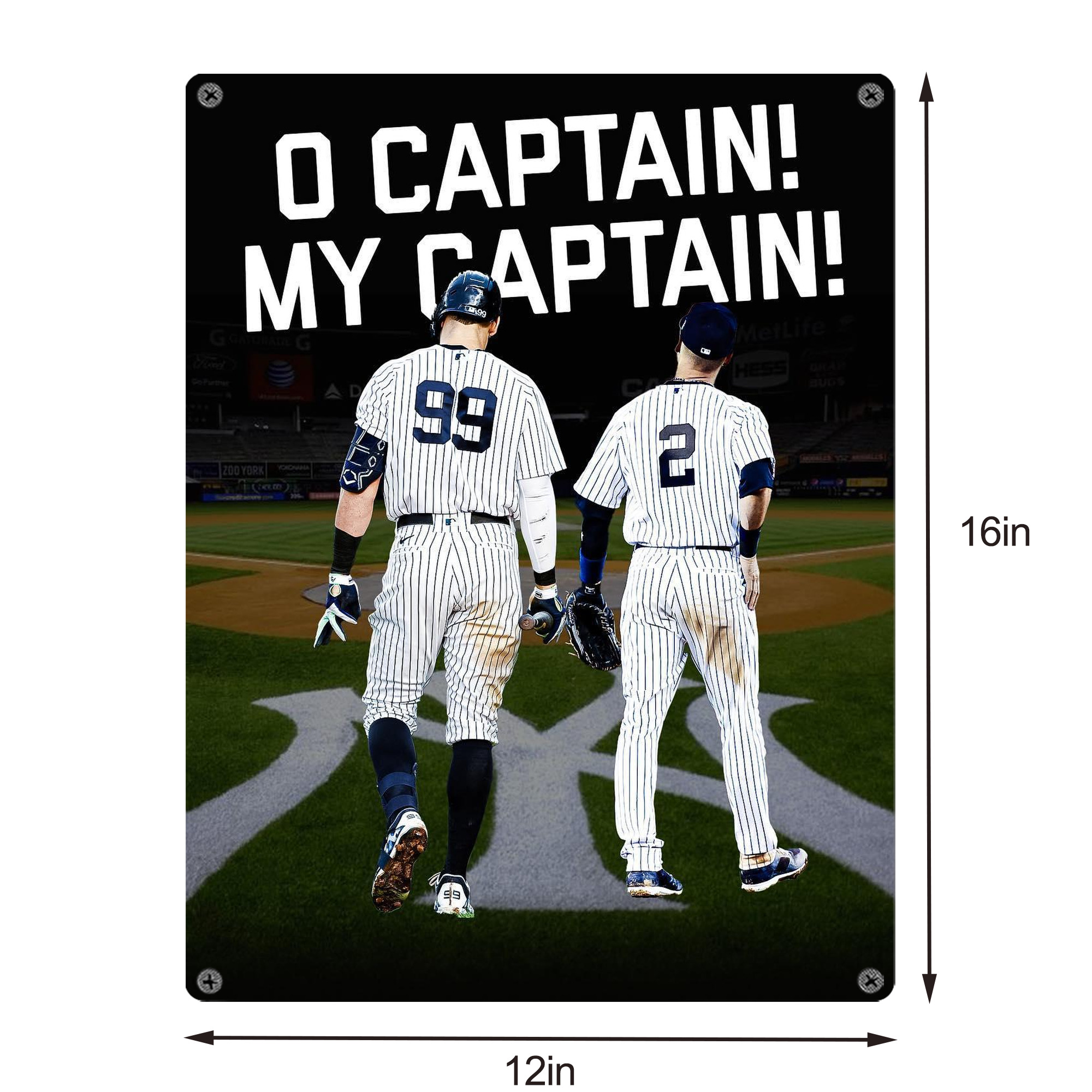 Aaron Judge Yankees Captain Vintage Metal Tin Sign 12x16inch – Retro Wall Art Decor For Home, Bar, Kitchen, Bedroom, Office – Durable Iron Sheet Poster, Easy To Hang, Full-Color Printing