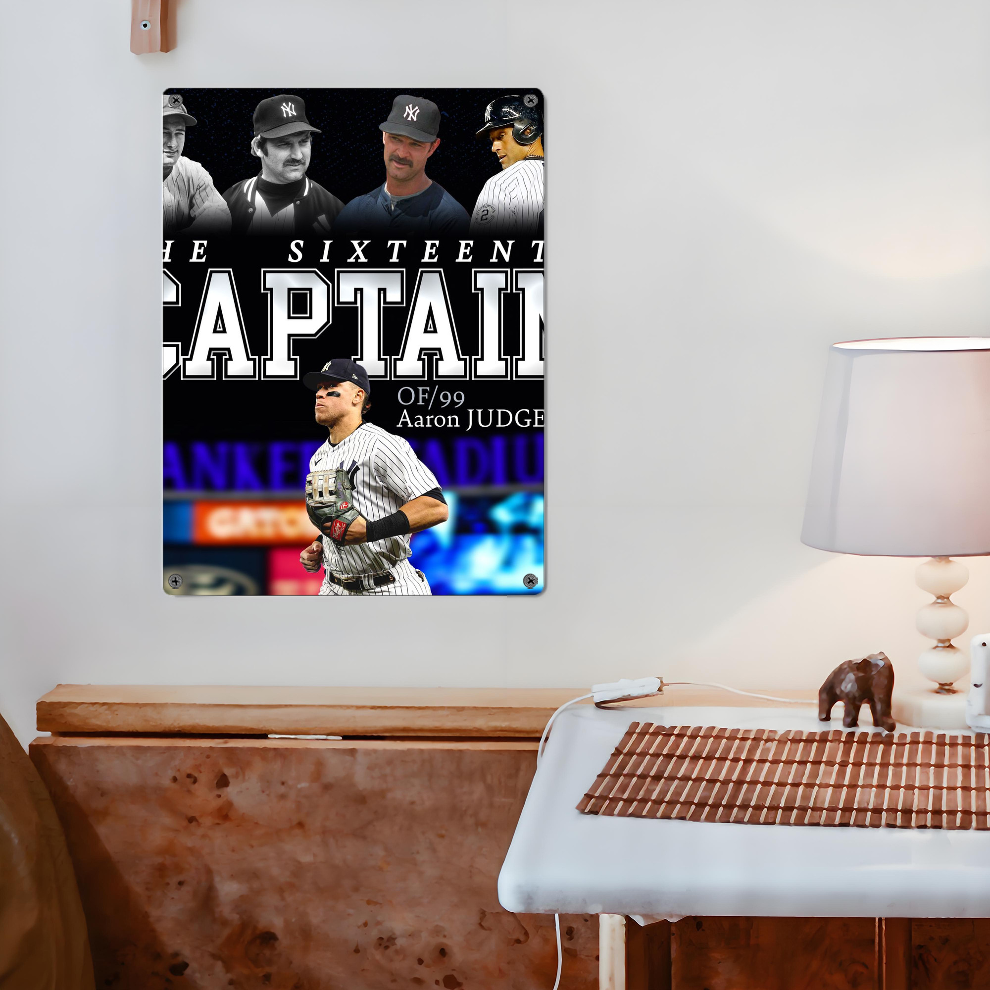 Aaron Judge Yankees Captain Vintage Metal Tin Sign 12x16inch – Retro Wall Art Decor For Home, Bar, Kitchen, Bedroom, Office – Durable Iron Sheet Poster, Easy To Hang, Full-Color Printing