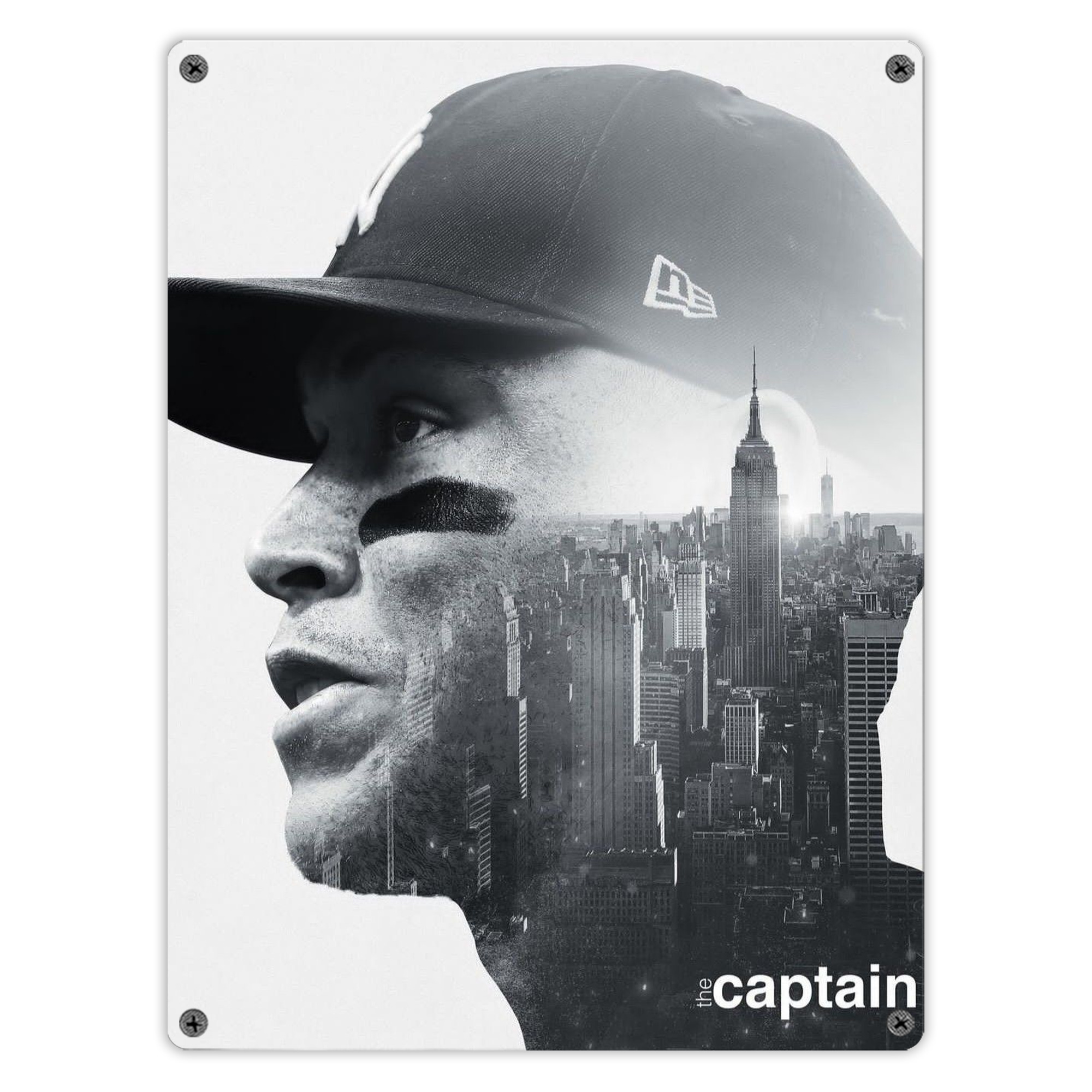 Aaron Judge Yankees Captain Vintage Metal Tin Sign 12x16inch – Retro Wall Art Decor For Home, Bar, Kitchen, Bedroom, Office – Durable Iron Sheet Poster, Easy To Hang, Full-Color Printing