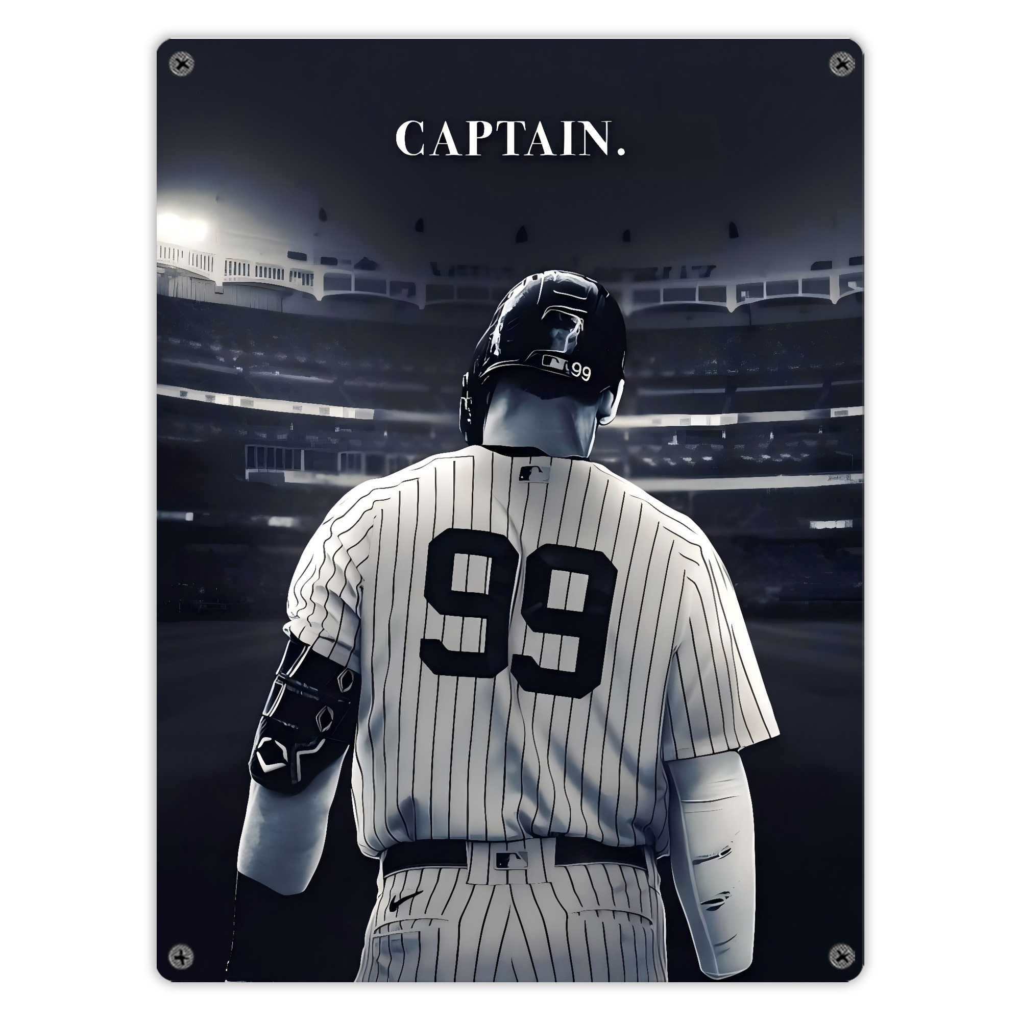 Aaron Judge Yankees Captain Vintage Metal Tin Sign 12x16inch – Retro Wall Art Decor For Home, Bar, Kitchen, Bedroom, Office – Durable Iron Sheet Poster, Easy To Hang, Full-Color Printing