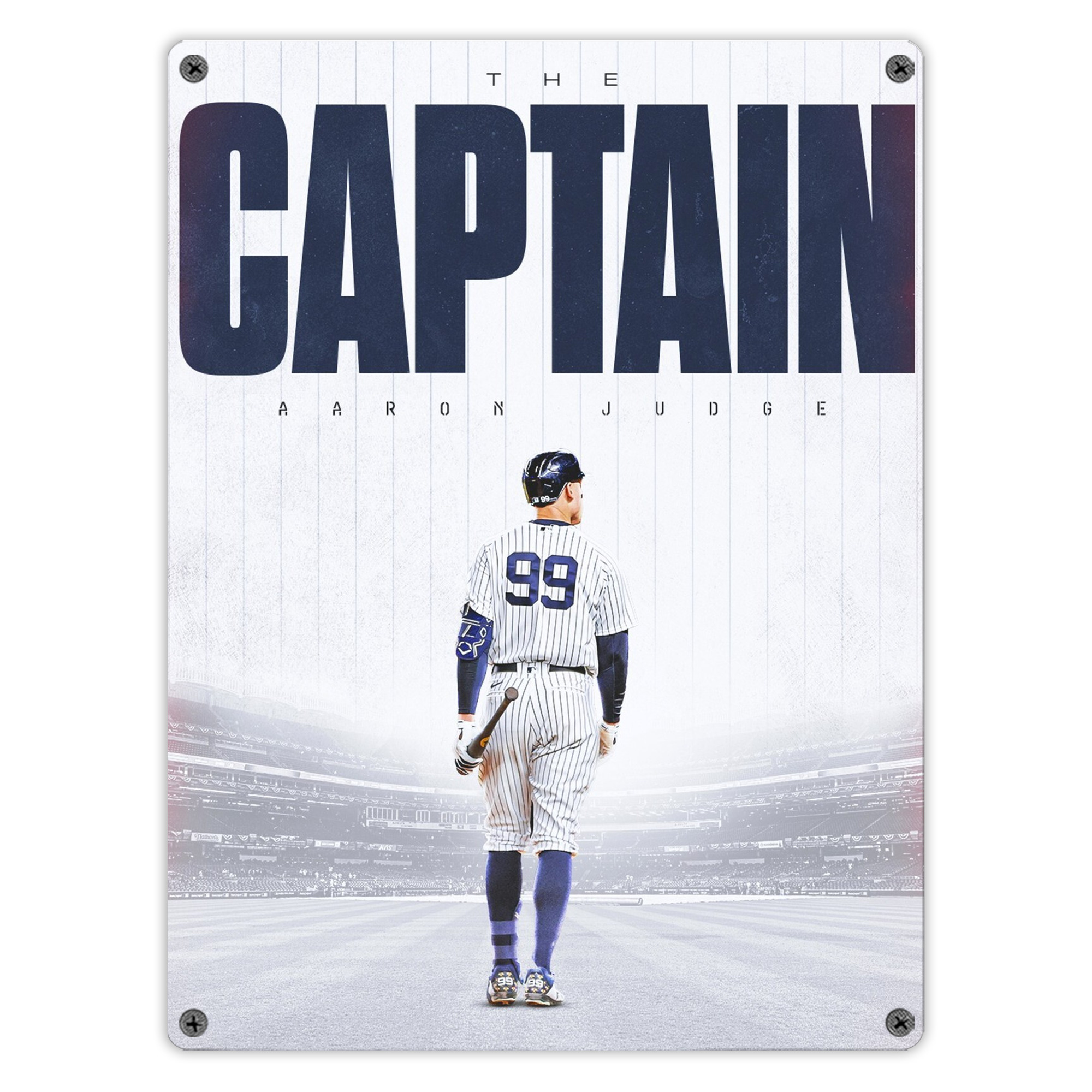 Aaron Judge Yankees Captain Vintage Metal Tin Sign 12x16inch – Retro Wall Art Decor For Home, Bar, Kitchen, Bedroom, Office – Durable Iron Sheet Poster, Easy To Hang, Full-Color Printing
