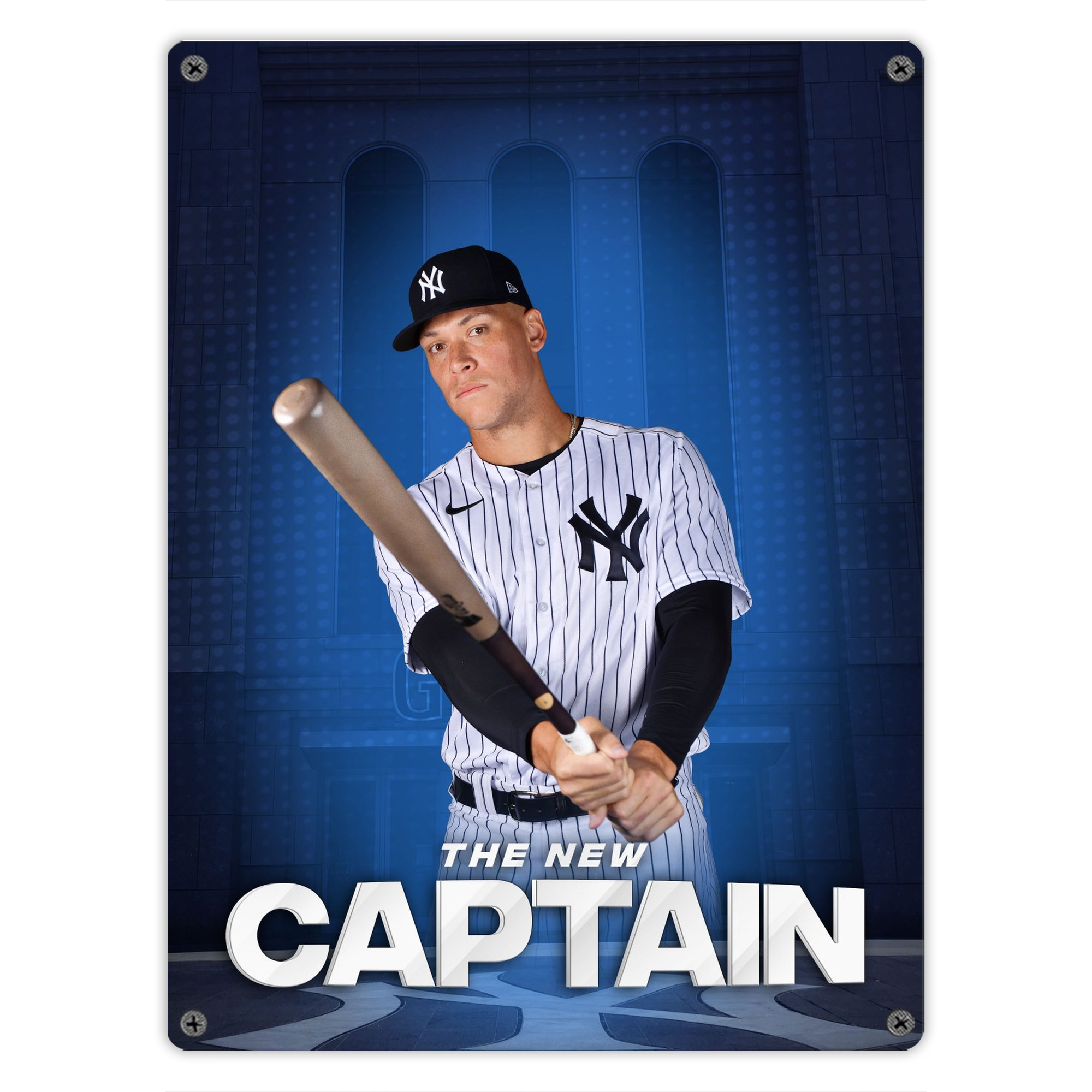 Aaron Judge Yankees Captain Vintage Metal Tin Sign 12x16inch – Retro Wall Art Decor For Home, Bar, Kitchen, Bedroom, Office – Durable Iron Sheet Poster, Easy To Hang, Full-Color Printing