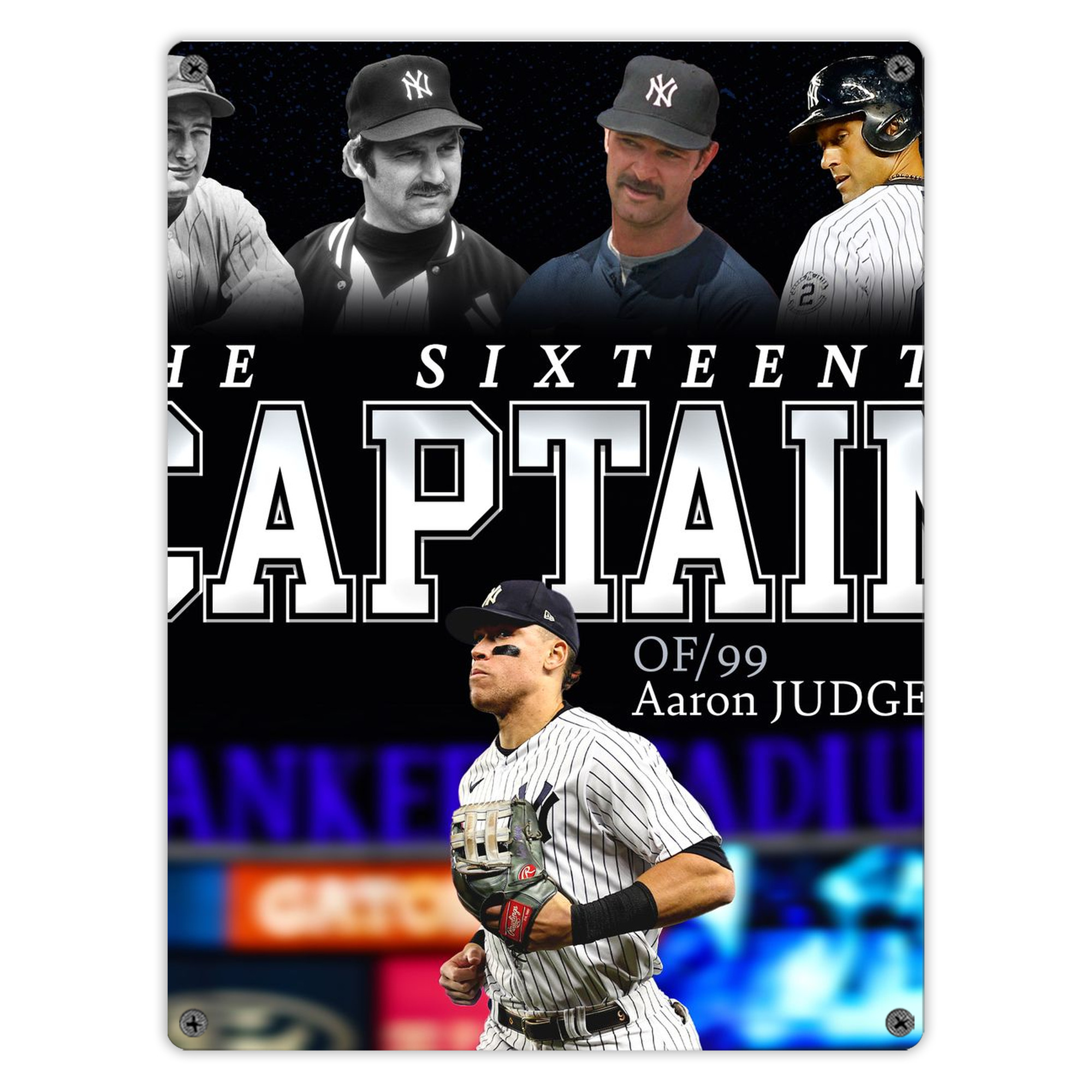 Aaron Judge Yankees Captain Vintage Metal Tin Sign 12x16inch – Retro Wall Art Decor For Home, Bar, Kitchen, Bedroom, Office – Durable Iron Sheet Poster, Easy To Hang, Full-Color Printing