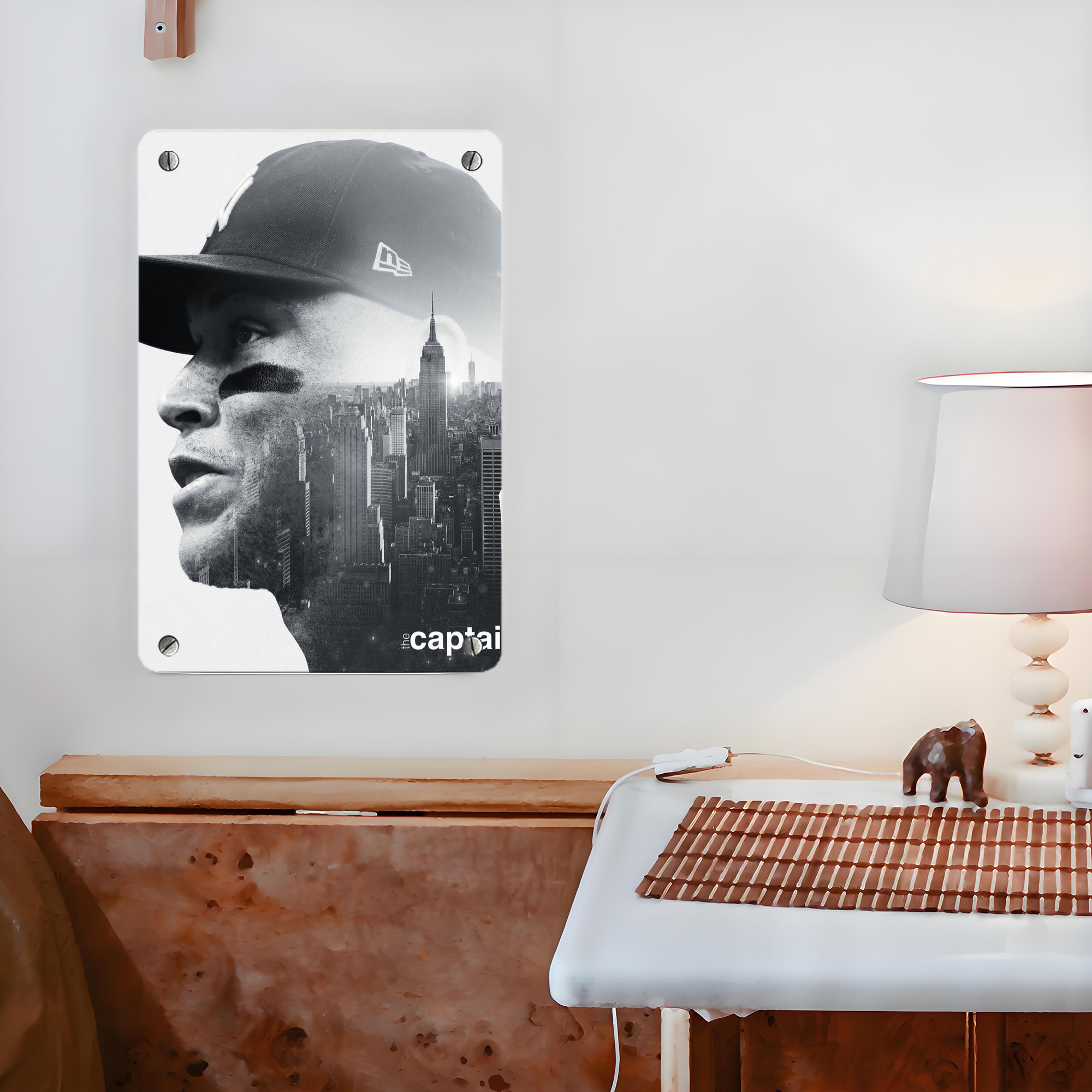 Aaron Judge Yankees Captain Metal Tin Sign 8x12inch - High-Quality Full-Print Decorative Wall Art, Durable Rust-Resistant Metal Plaque For Living Room, Bedroom, Kitchen, Office, Bar Décor