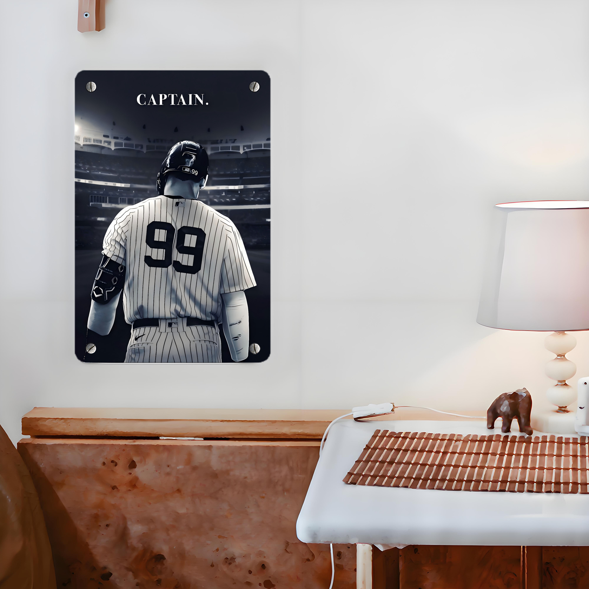 Aaron Judge Yankees Captain Metal Tin Sign 8x12inch - High-Quality Full-Print Decorative Wall Art, Durable Rust-Resistant Metal Plaque For Living Room, Bedroom, Kitchen, Office, Bar Décor