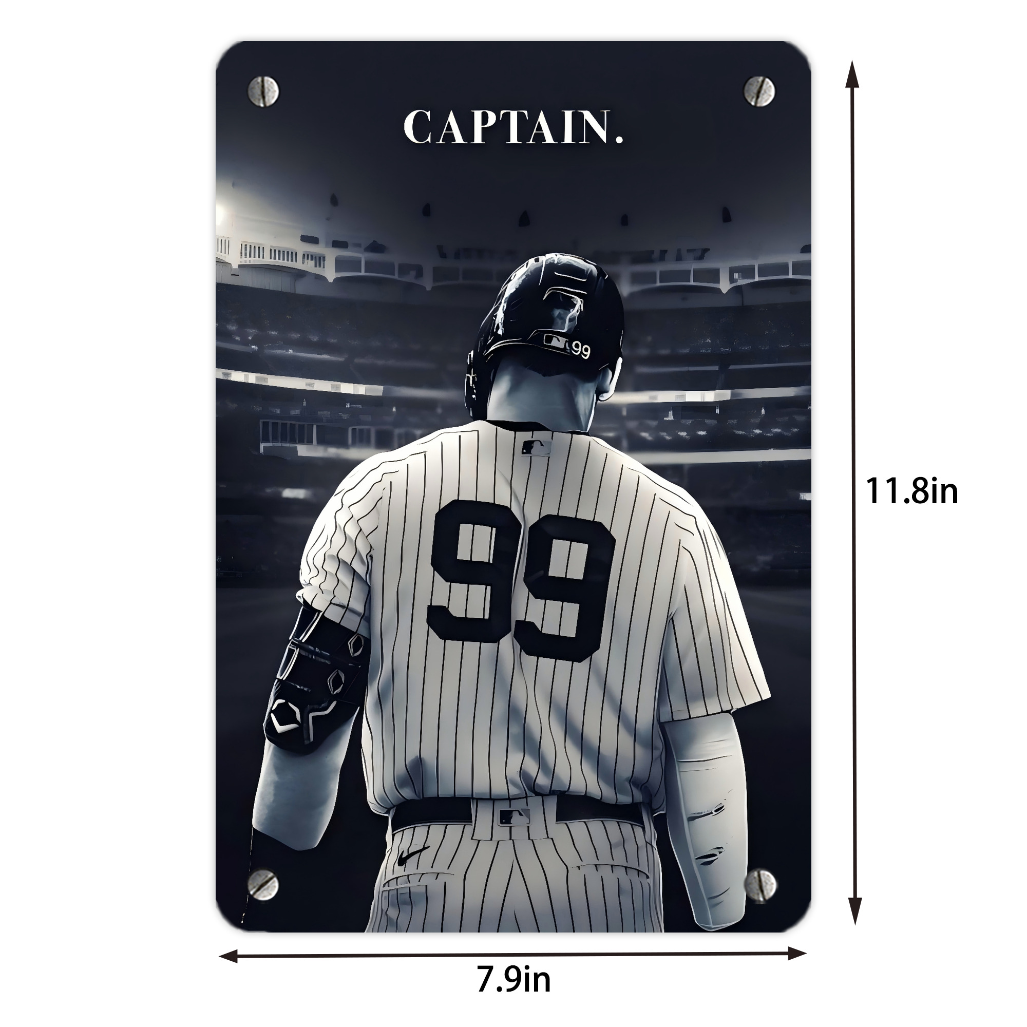 Aaron Judge Yankees Captain Metal Tin Sign 8x12inch - High-Quality Full-Print Decorative Wall Art, Durable Rust-Resistant Metal Plaque For Living Room, Bedroom, Kitchen, Office, Bar Décor