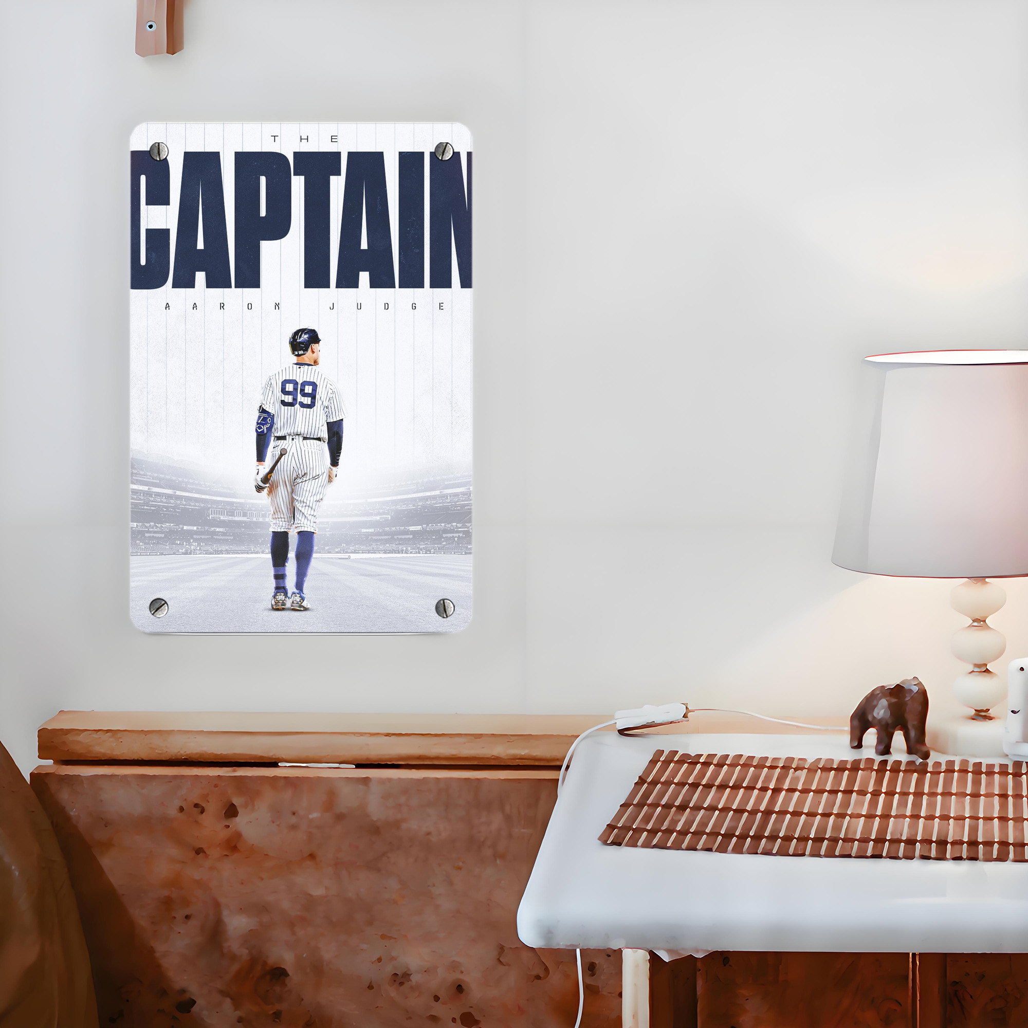 Aaron Judge Yankees Captain Metal Tin Sign 8x12inch - High-Quality Full-Print Decorative Wall Art, Durable Rust-Resistant Metal Plaque For Living Room, Bedroom, Kitchen, Office, Bar Décor