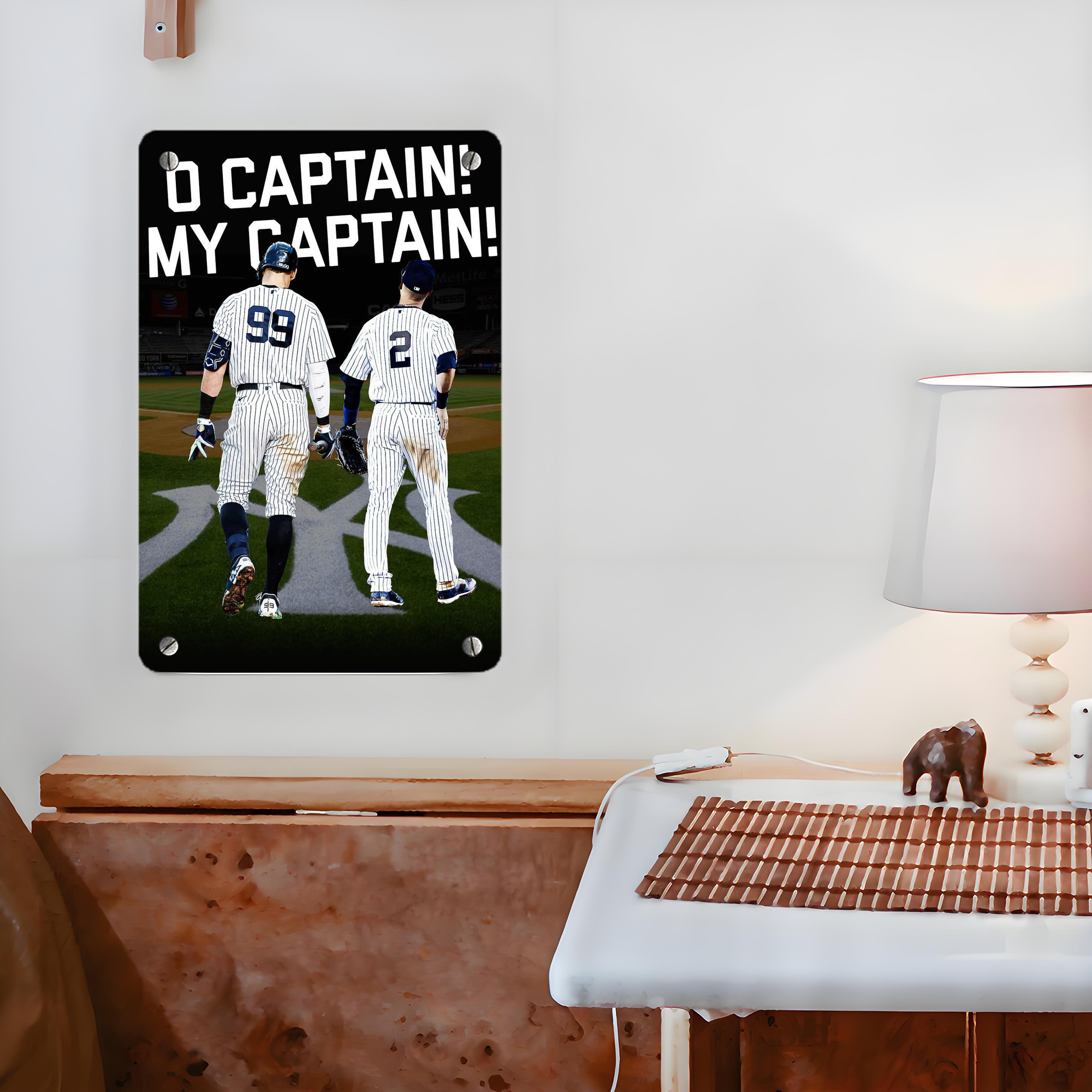Aaron Judge Yankees Captain Metal Tin Sign 8x12inch - High-Quality Full-Print Decorative Wall Art, Durable Rust-Resistant Metal Plaque For Living Room, Bedroom, Kitchen, Office, Bar Décor