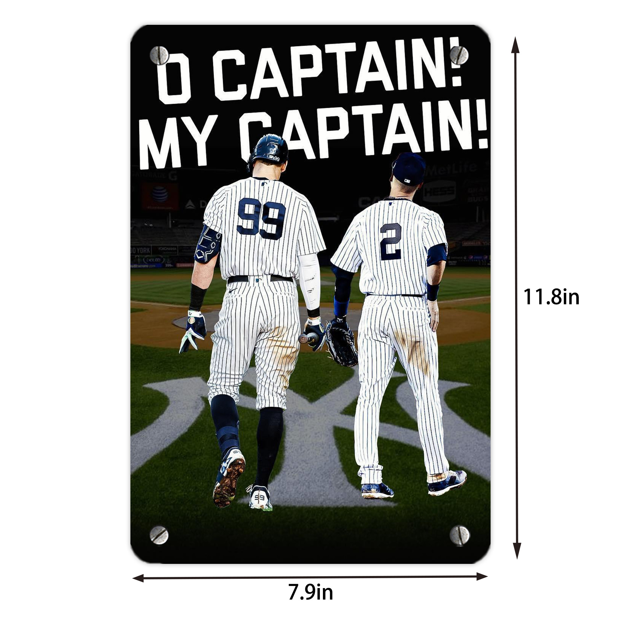 Aaron Judge Yankees Captain Metal Tin Sign 8x12inch - High-Quality Full-Print Decorative Wall Art, Durable Rust-Resistant Metal Plaque For Living Room, Bedroom, Kitchen, Office, Bar Décor