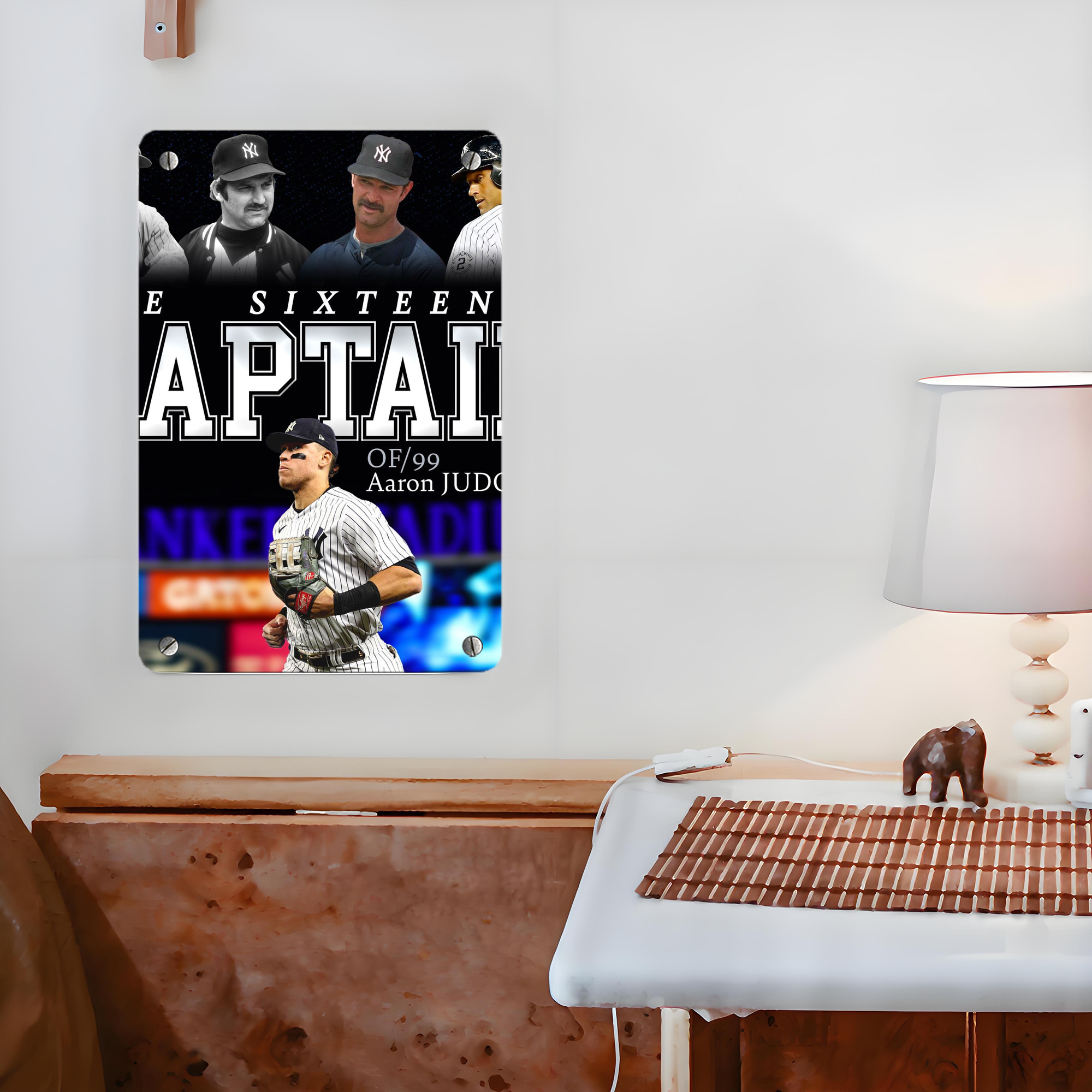 Aaron Judge Yankees Captain Metal Tin Sign 8x12inch - High-Quality Full-Print Decorative Wall Art, Durable Rust-Resistant Metal Plaque For Living Room, Bedroom, Kitchen, Office, Bar Décor