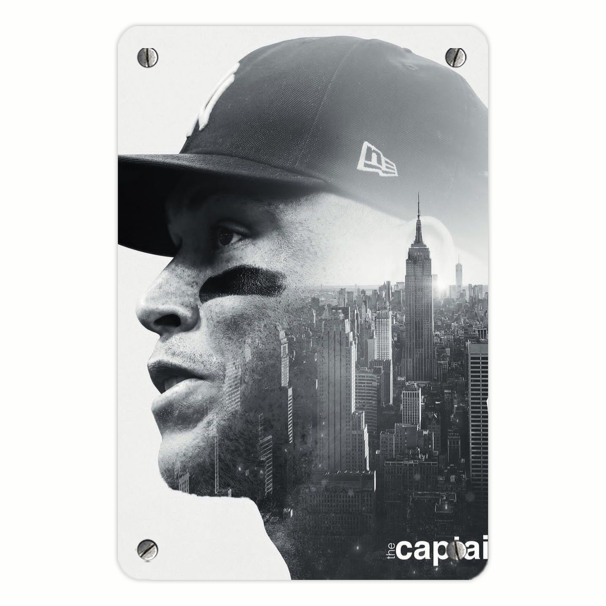 Aaron Judge Yankees Captain Metal Tin Sign 8x12inch - High-Quality Full-Print Decorative Wall Art, Durable Rust-Resistant Metal Plaque For Living Room, Bedroom, Kitchen, Office, Bar Décor