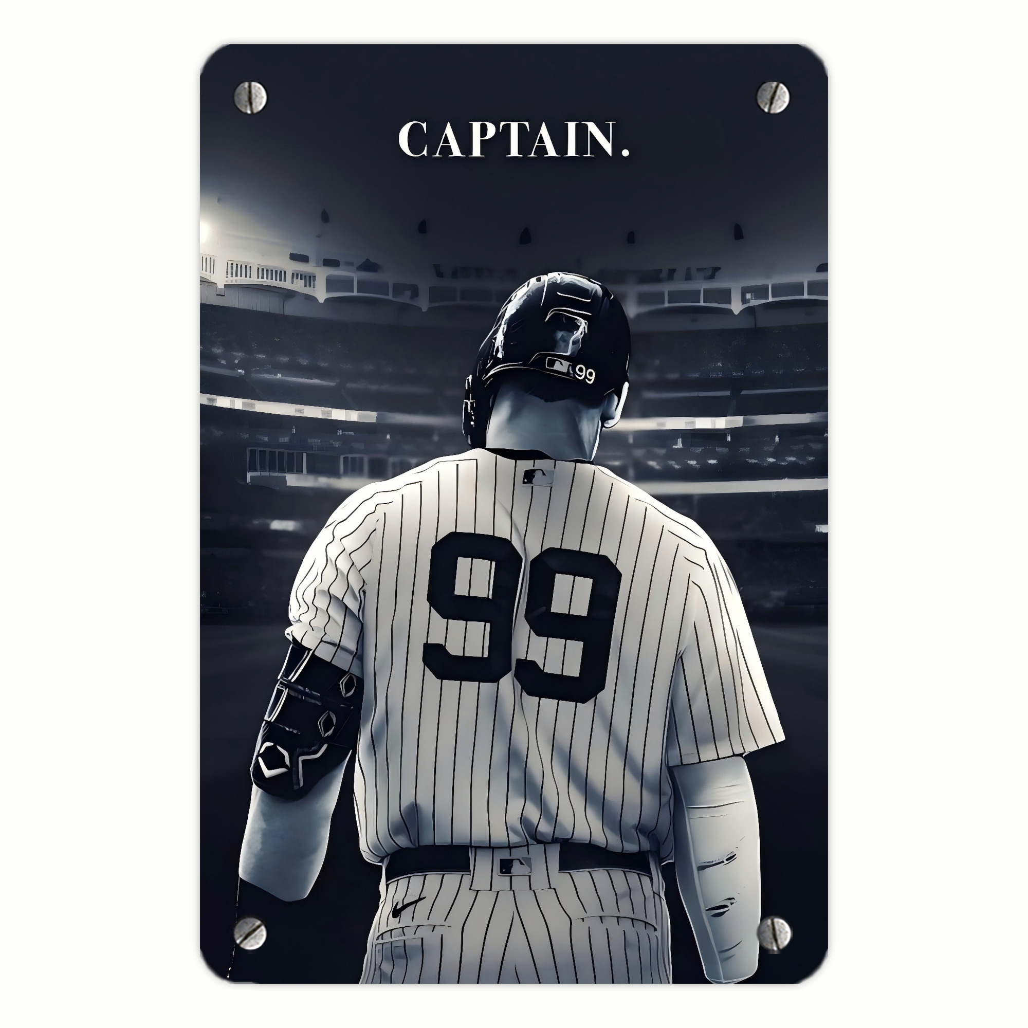 Aaron Judge Yankees Captain Metal Tin Sign 8x12inch - High-Quality Full-Print Decorative Wall Art, Durable Rust-Resistant Metal Plaque For Living Room, Bedroom, Kitchen, Office, Bar Décor