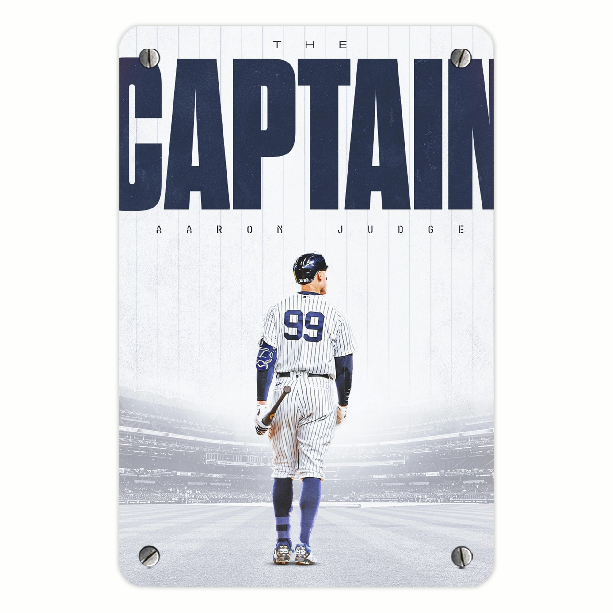 Aaron Judge Yankees Captain Metal Tin Sign 8x12inch - High-Quality Full-Print Decorative Wall Art, Durable Rust-Resistant Metal Plaque For Living Room, Bedroom, Kitchen, Office, Bar Décor