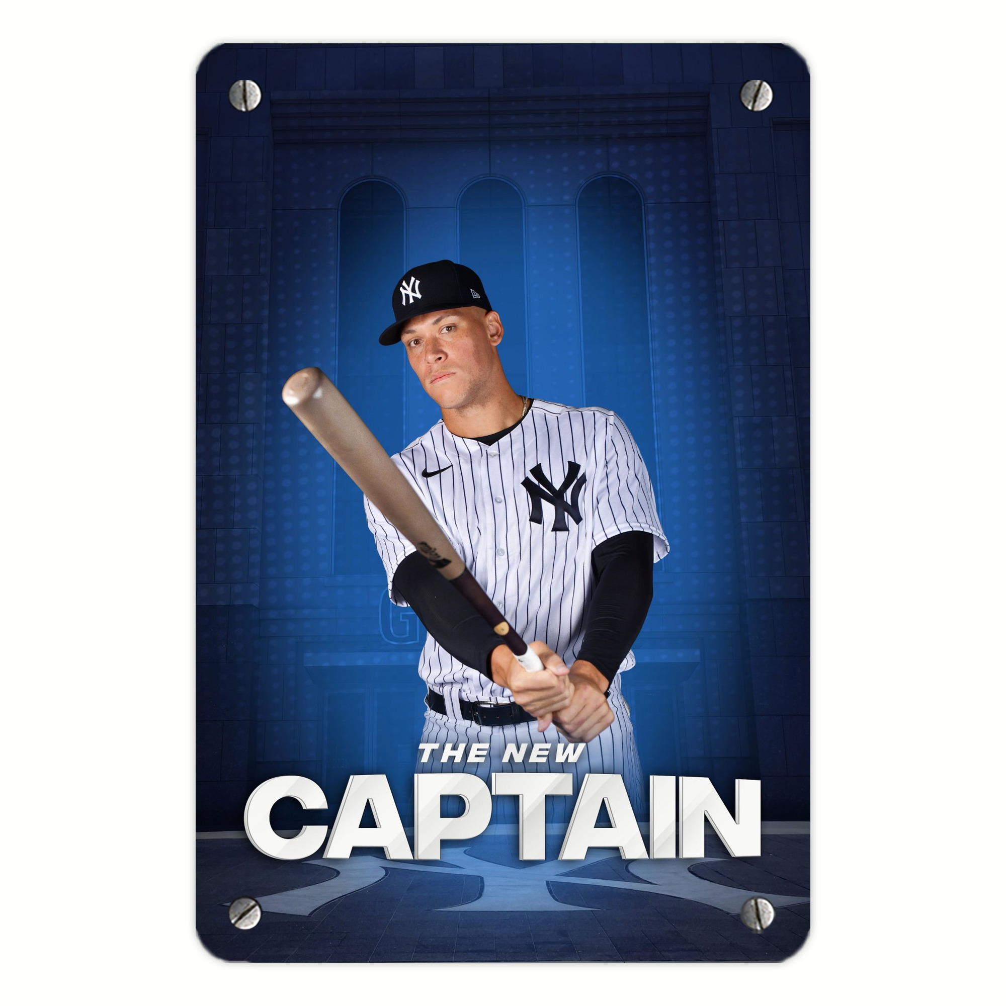 Aaron Judge Yankees Captain Metal Tin Sign 8x12inch - High-Quality Full-Print Decorative Wall Art, Durable Rust-Resistant Metal Plaque For Living Room, Bedroom, Kitchen, Office, Bar Décor
