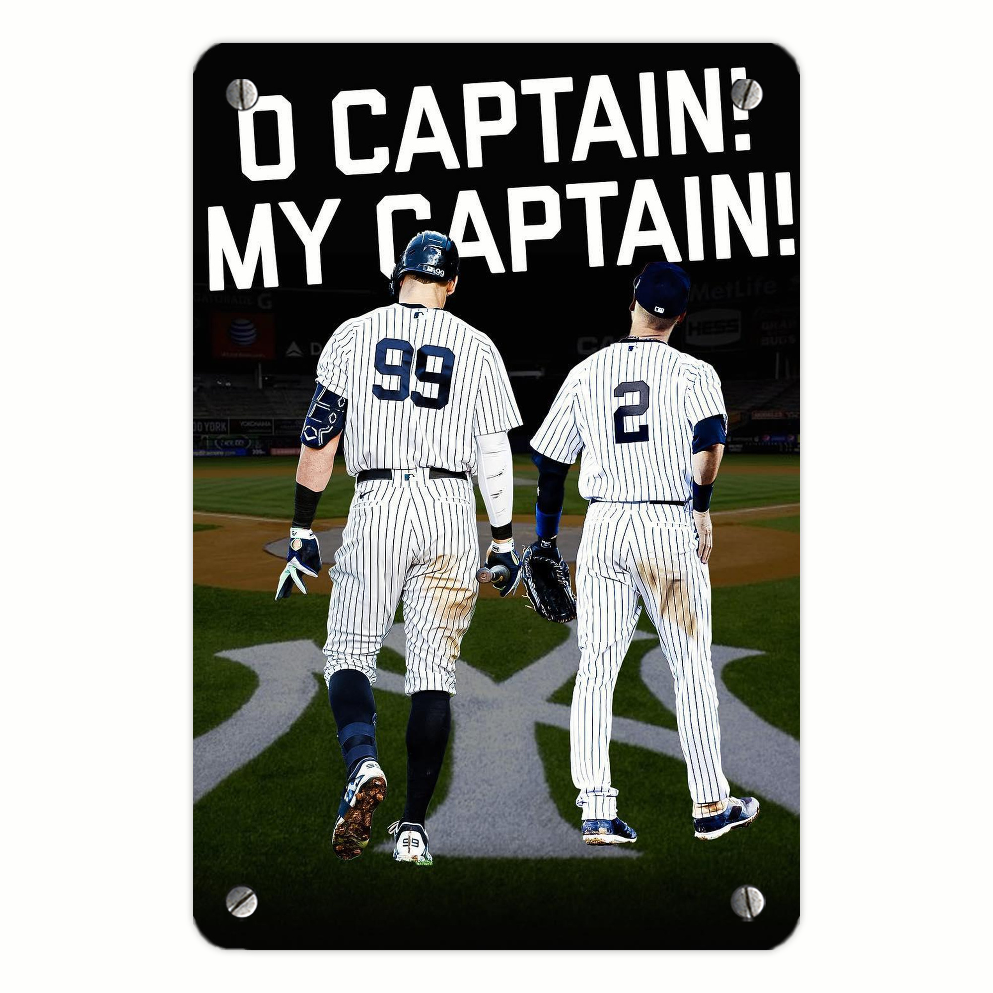 Aaron Judge Yankees Captain Metal Tin Sign 8x12inch - High-Quality Full-Print Decorative Wall Art, Durable Rust-Resistant Metal Plaque For Living Room, Bedroom, Kitchen, Office, Bar Décor