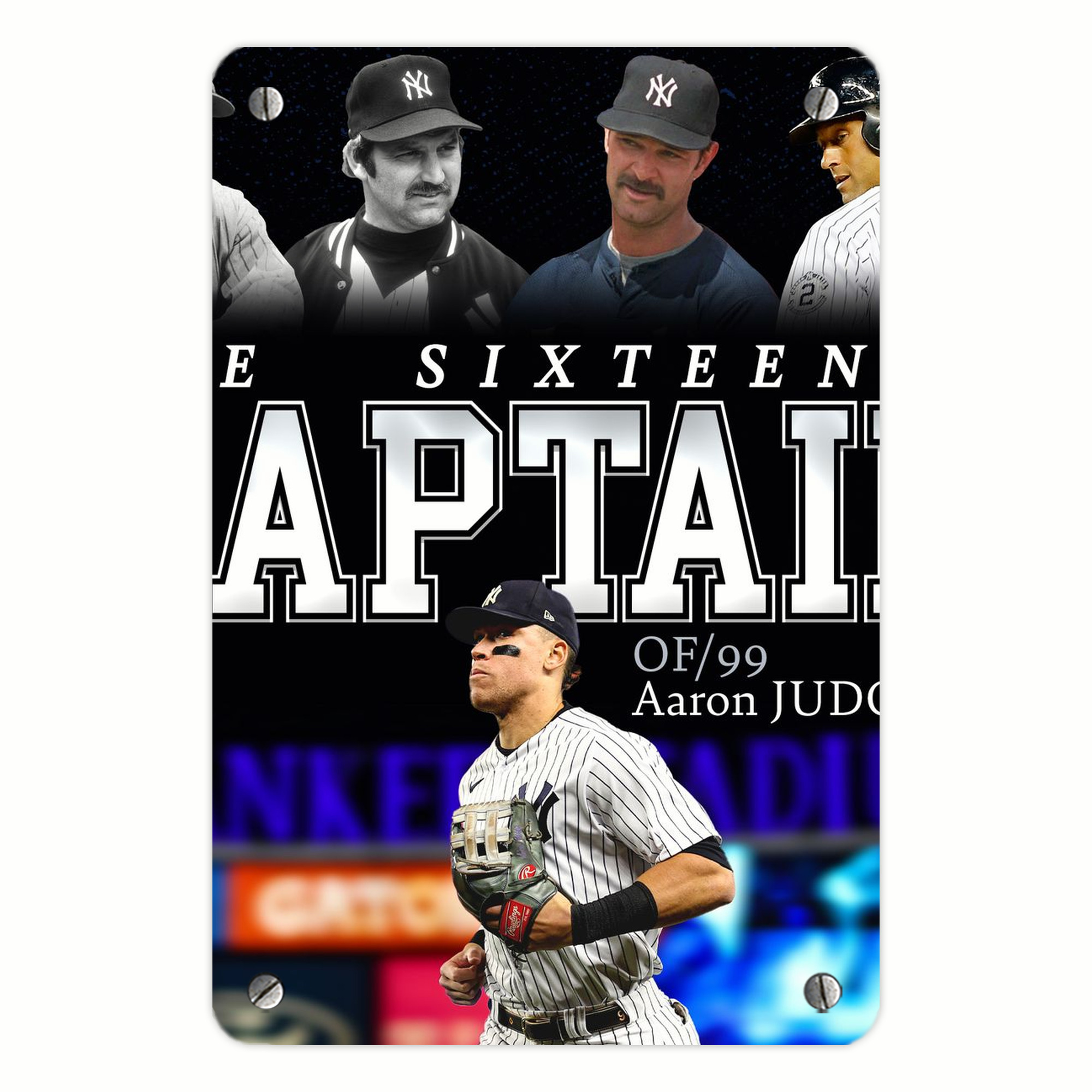 Aaron Judge Yankees Captain Metal Tin Sign 8x12inch - High-Quality Full-Print Decorative Wall Art, Durable Rust-Resistant Metal Plaque For Living Room, Bedroom, Kitchen, Office, Bar Décor