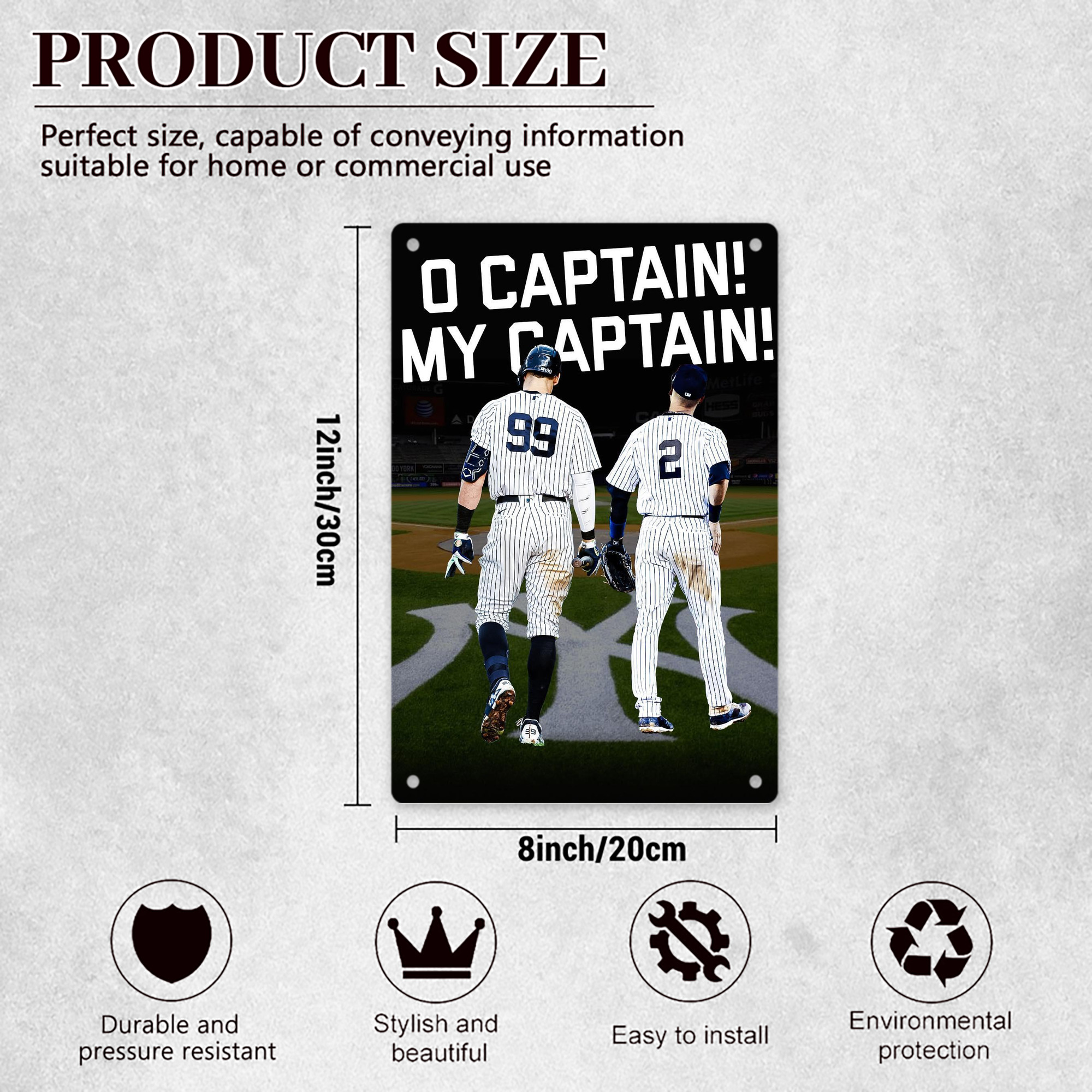 Aaron Judge Yankees Captain 8x12inch Vertical Aluminum Sign - Durable Fade-Resistant Indoor/Outdoor Safety & Information Plaque For Office, Hotel, Restaurant, Bar, Public Spaces