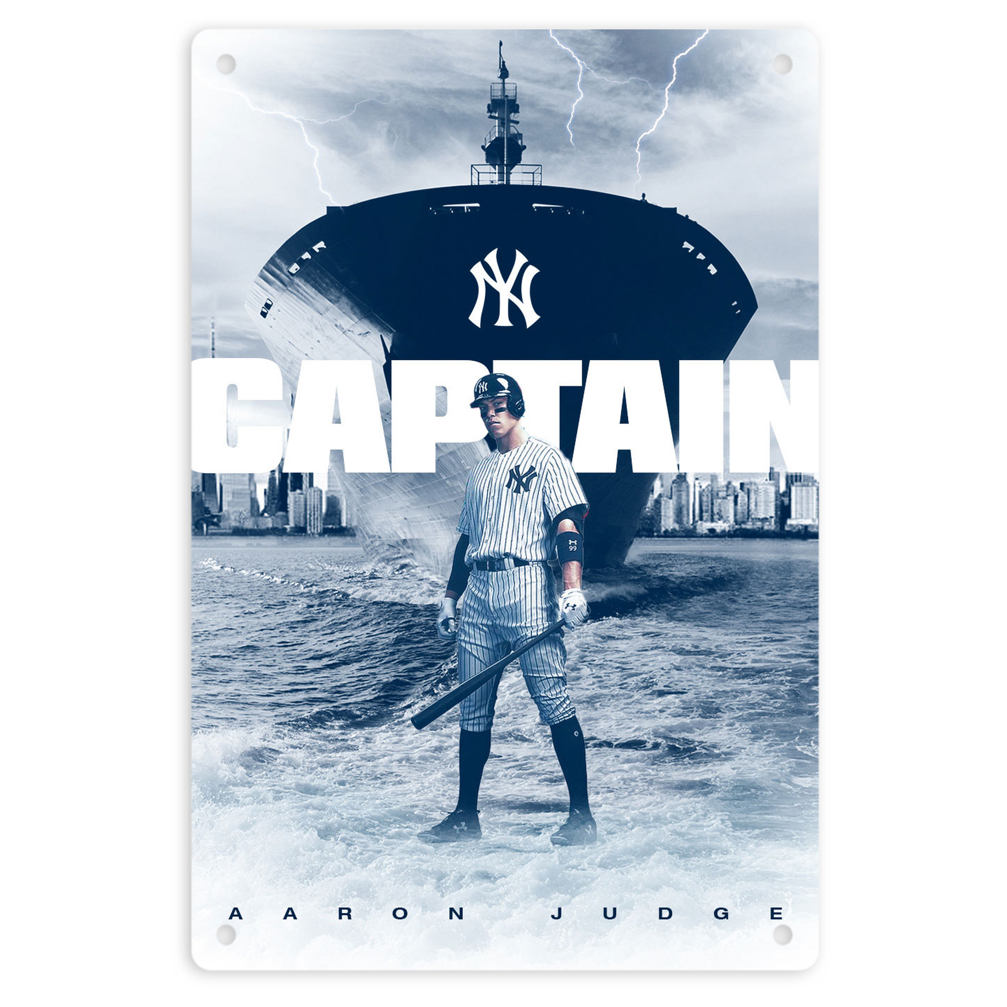 Aaron Judge Yankees Captain 8x12inch Vertical Aluminum Sign - Durable Fade-Resistant Indoor/Outdoor Safety & Information Plaque For Office, Hotel, Restaurant, Bar, Public Spaces