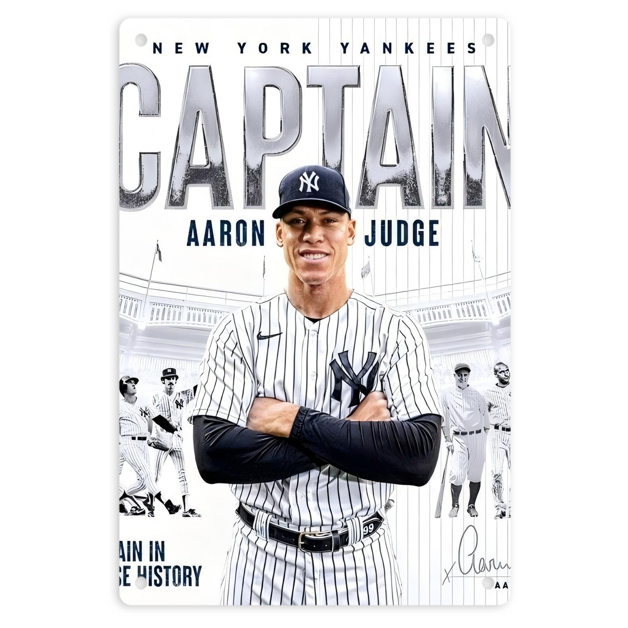 Aaron Judge Yankees Captain 8x12inch Vertical Aluminum Sign - Durable Fade-Resistant Indoor/Outdoor Safety & Information Plaque For Office, Hotel, Restaurant, Bar, Public Spaces