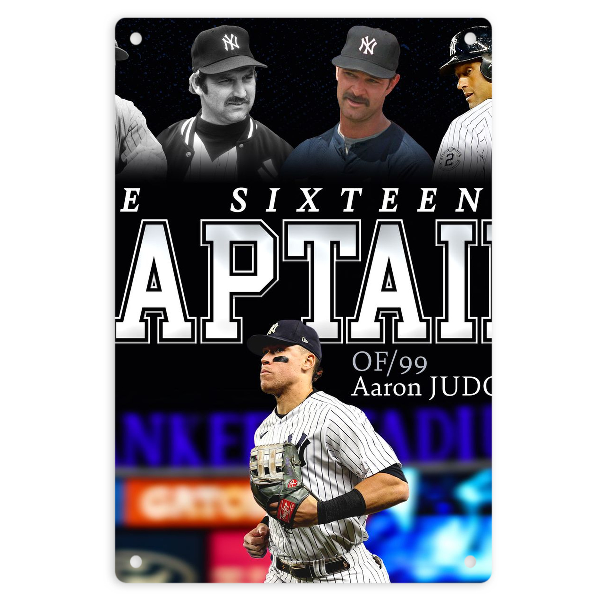 Aaron Judge Yankees Captain 8x12inch Vertical Aluminum Sign - Durable Fade-Resistant Indoor/Outdoor Safety & Information Plaque For Office, Hotel, Restaurant, Bar, Public Spaces