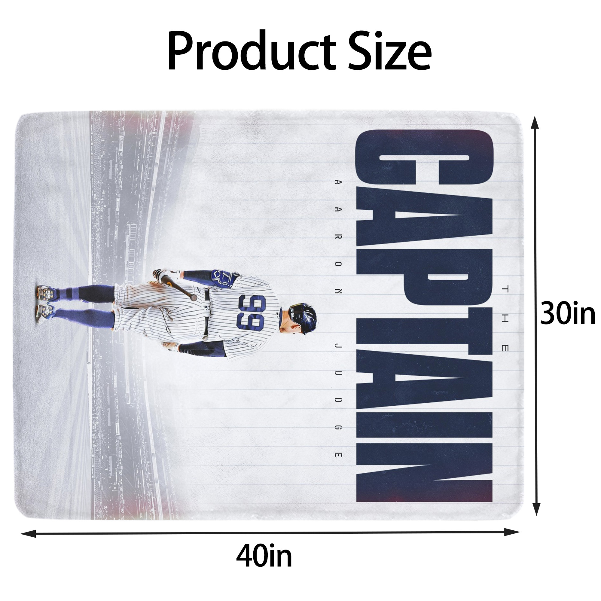 Aaron Judge Yankees Captain Soft Plush Fleece Blanket 30x40 Inch - 300GSM Flannel, Ultra Soft & Warm, Lightweight & Durable, Perfect For Kids, Adults, Couch, Bed, Camping, Travel, Gift For Family & Friends