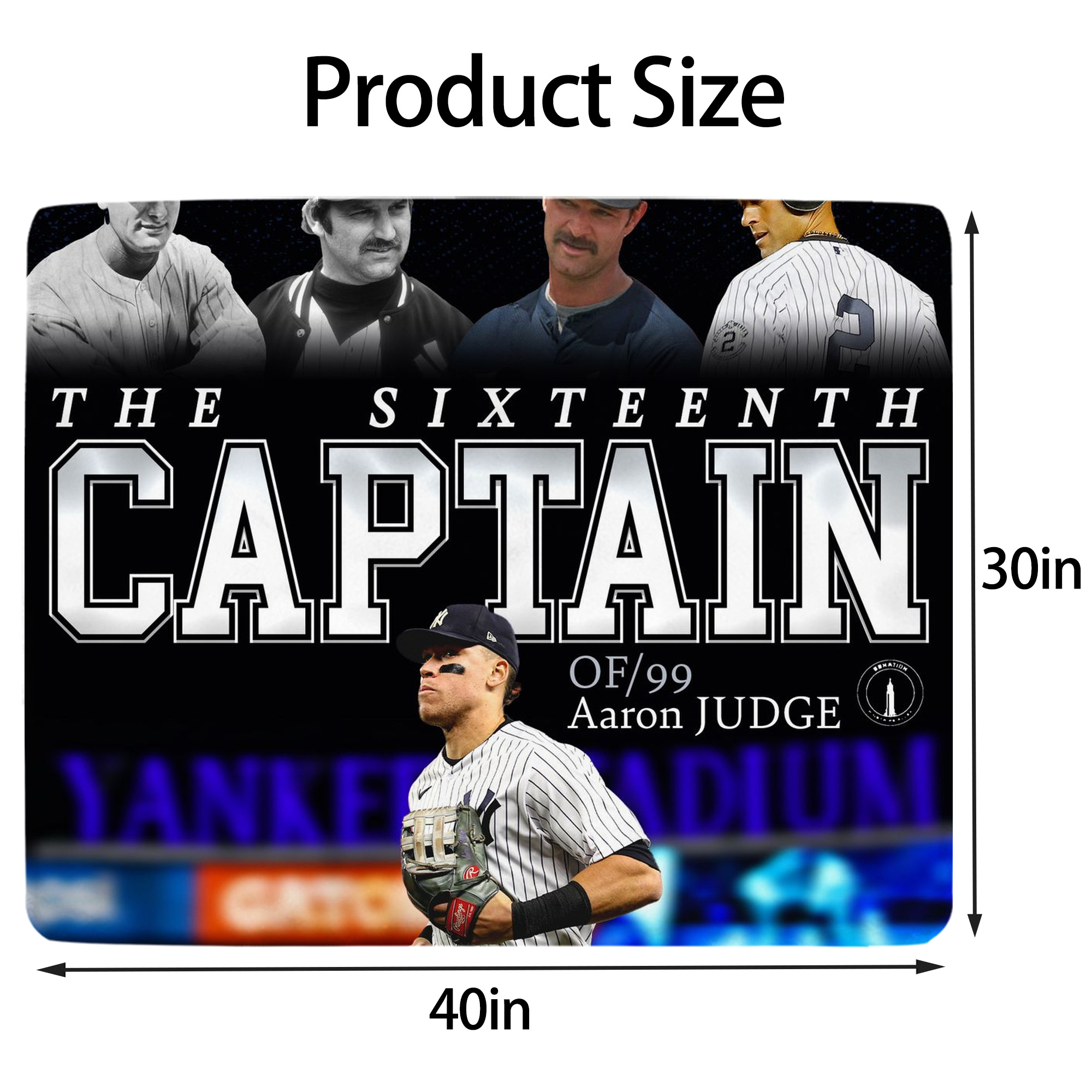 Aaron Judge Yankees Captain Soft Plush Fleece Blanket 30x40 Inch - 300GSM Flannel, Ultra Soft & Warm, Lightweight & Durable, Perfect For Kids, Adults, Couch, Bed, Camping, Travel, Gift For Family & Friends