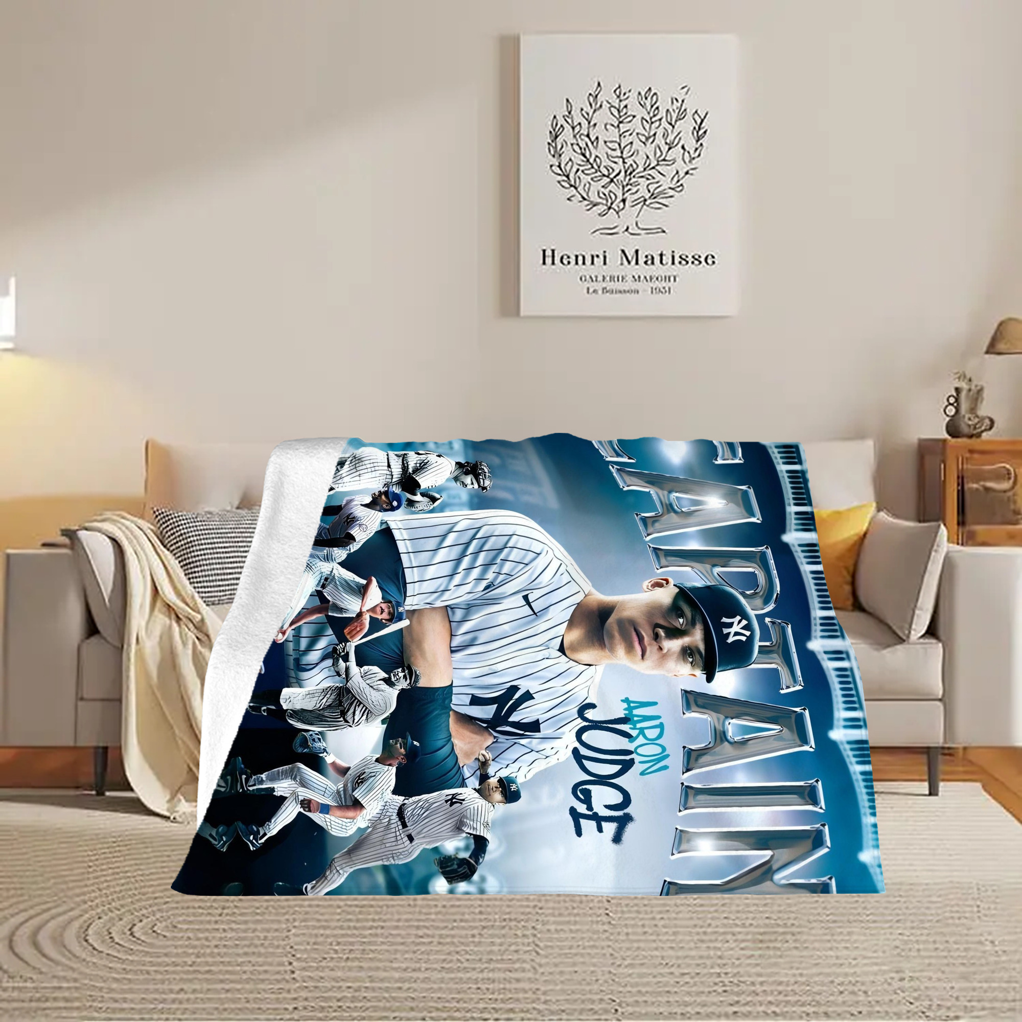 Aaron Judge Yankees Captain Soft Plush Fleece Blanket 30x40 Inch - 300GSM Flannel, Ultra Soft & Warm, Lightweight & Durable, Perfect For Kids, Adults, Couch, Bed, Camping, Travel, Gift For Family & Friends
