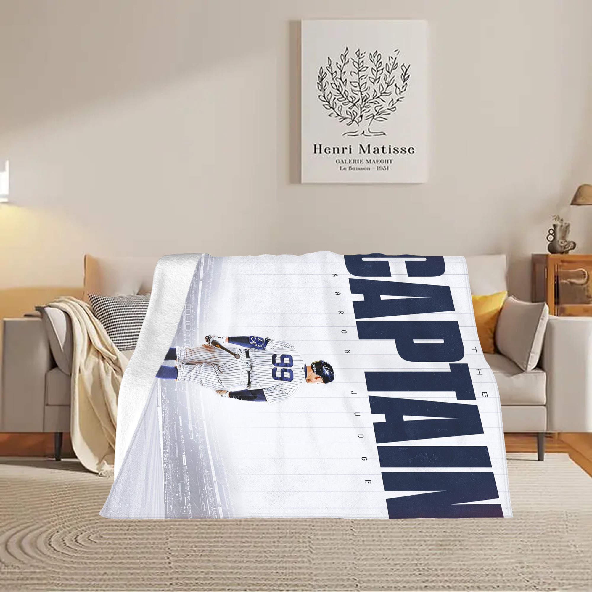 Aaron Judge Yankees Captain Soft Plush Fleece Blanket 30x40 Inch - 300GSM Flannel, Ultra Soft & Warm, Lightweight & Durable, Perfect For Kids, Adults, Couch, Bed, Camping, Travel, Gift For Family & Friends