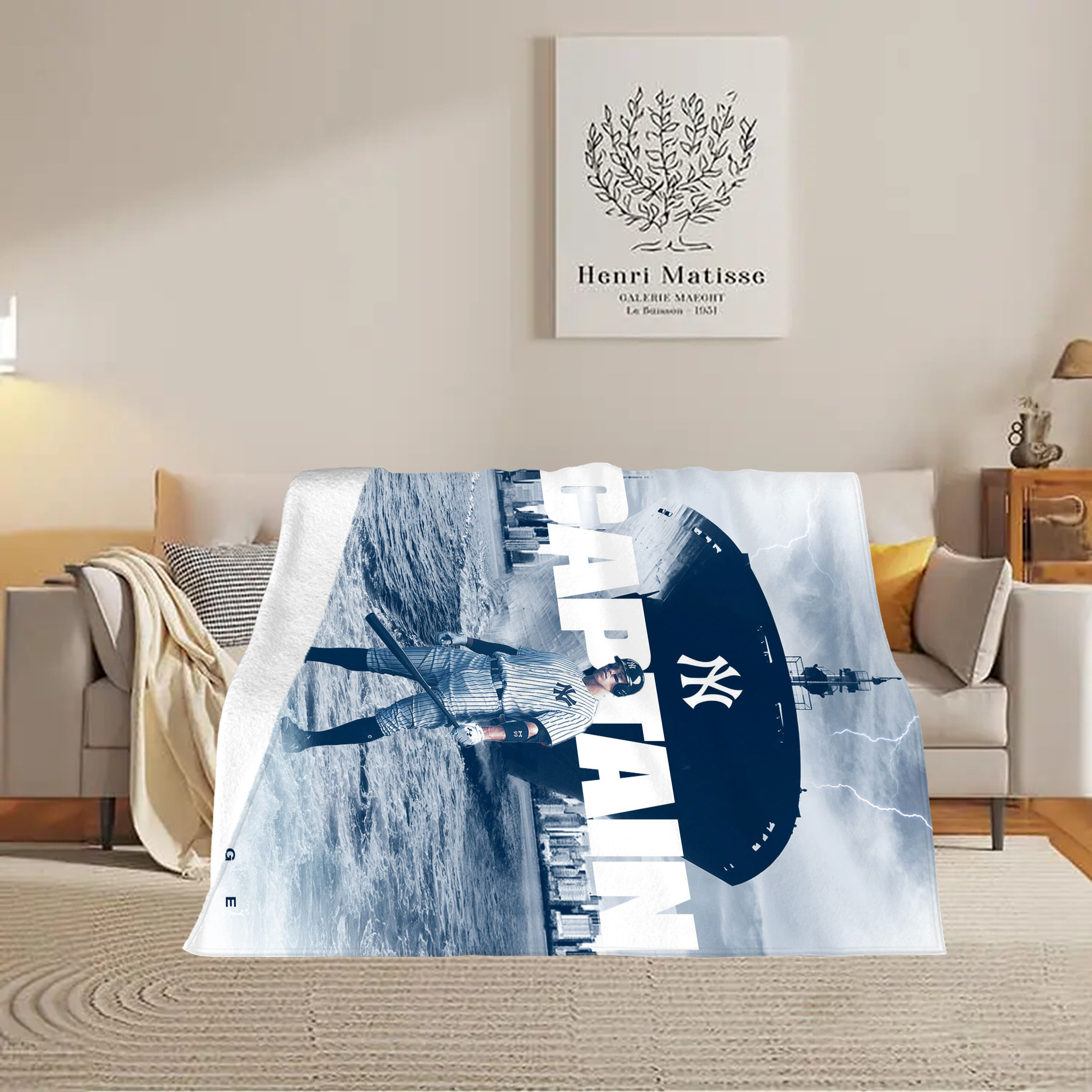 Aaron Judge Yankees Captain Soft Plush Fleece Blanket 30x40 Inch - 300GSM Flannel, Ultra Soft & Warm, Lightweight & Durable, Perfect For Kids, Adults, Couch, Bed, Camping, Travel, Gift For Family & Friends