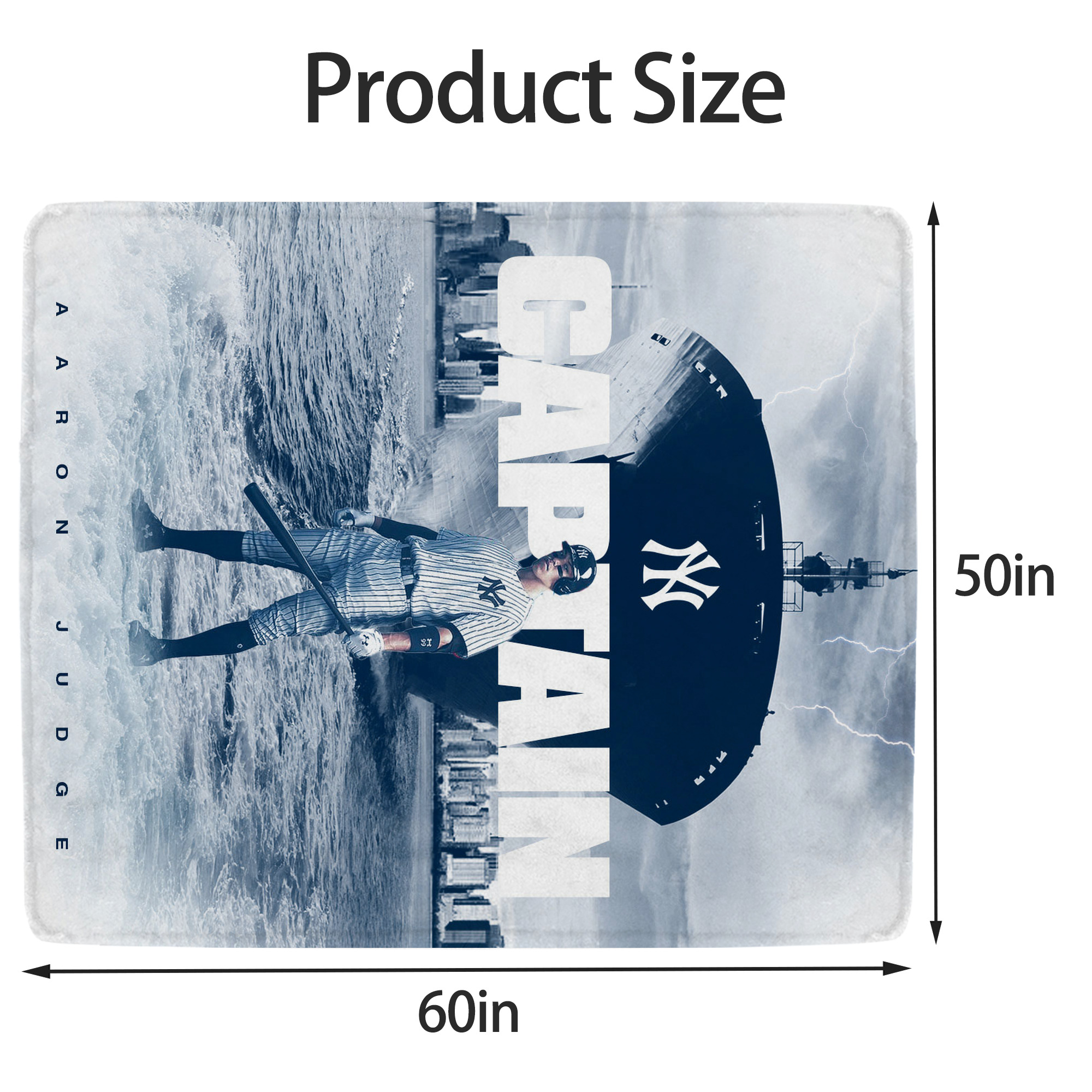 Aaron Judge Yankees Captain Soft Fleece Throw Blanket 50 X 60 Inch – Super Soft, Lightweight, And Durable – Perfect For Sofa, Bed, Camping, And More – Ideal Gift For Family And Friends