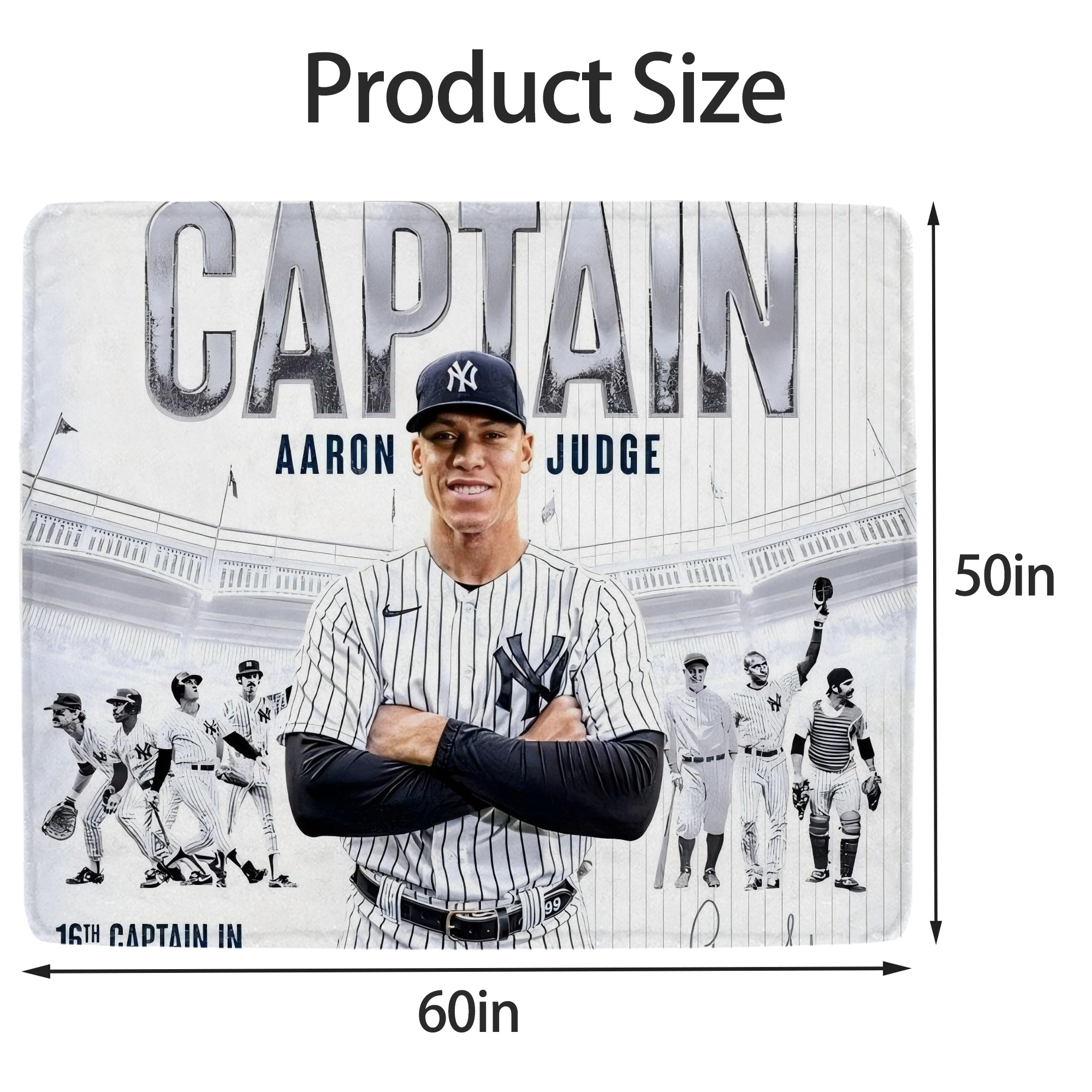 Aaron Judge Yankees Captain Soft Fleece Throw Blanket 50 X 60 Inch – Super Soft, Lightweight, And Durable – Perfect For Sofa, Bed, Camping, And More – Ideal Gift For Family And Friends