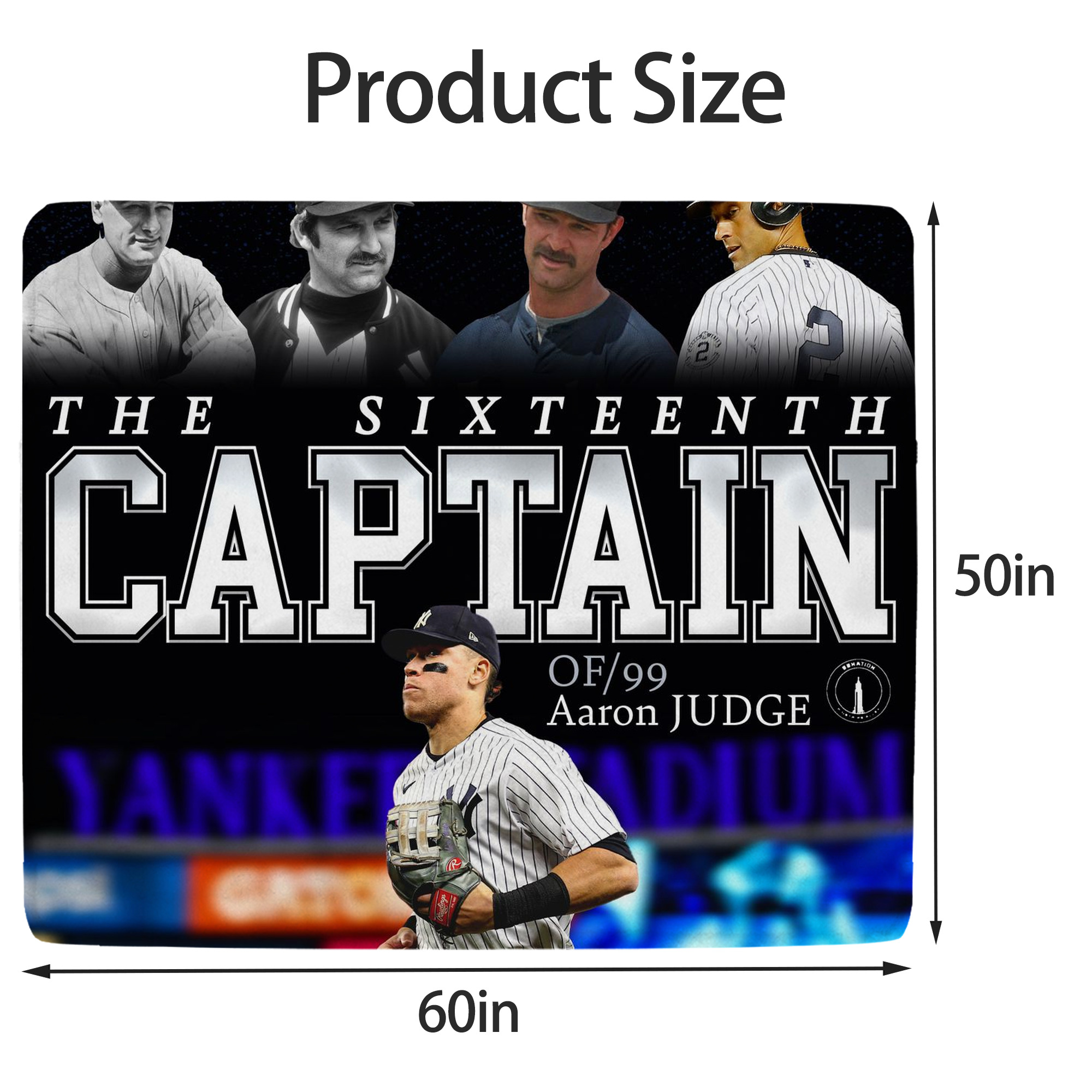 Aaron Judge Yankees Captain Soft Fleece Throw Blanket 50 X 60 Inch – Super Soft, Lightweight, And Durable – Perfect For Sofa, Bed, Camping, And More – Ideal Gift For Family And Friends