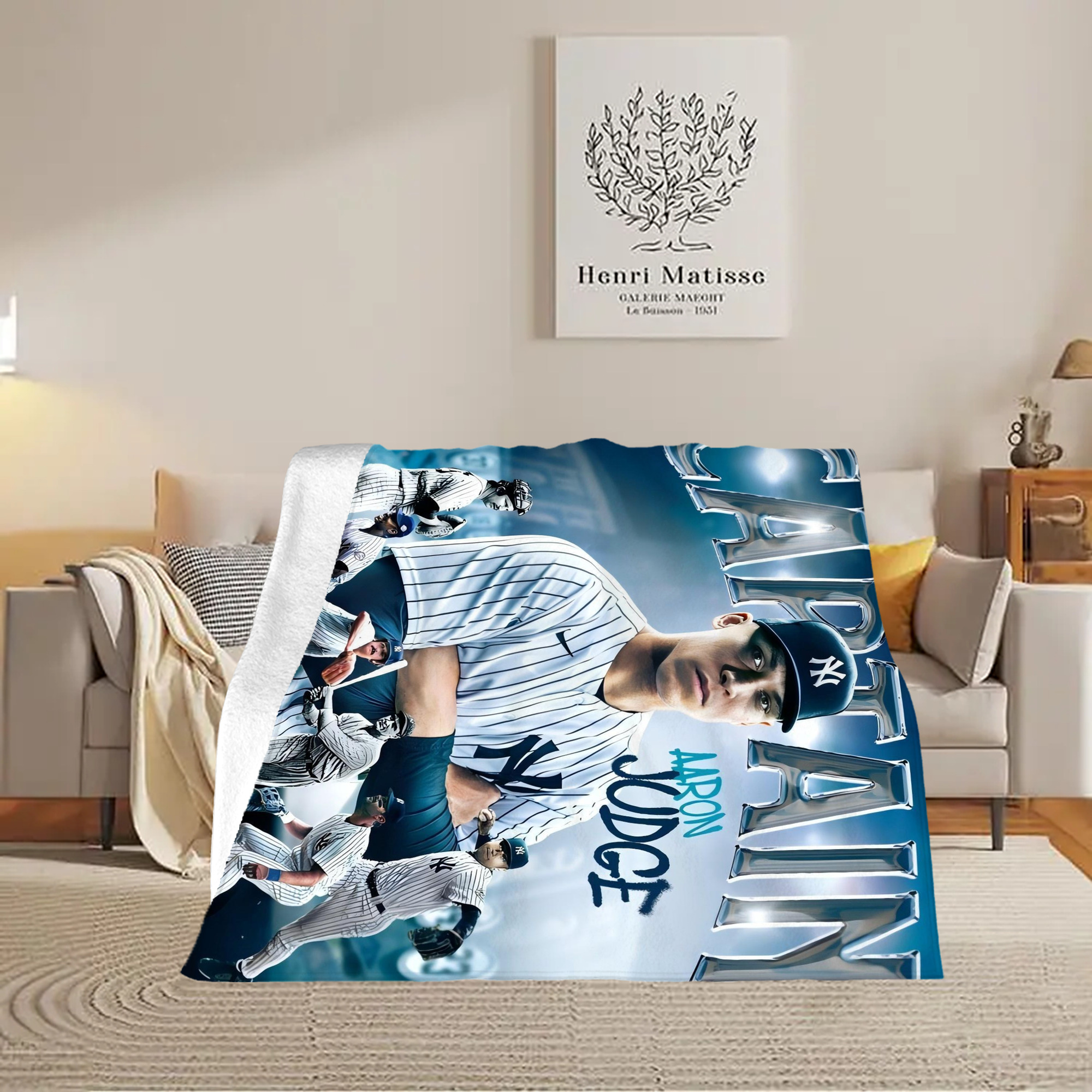 Aaron Judge Yankees Captain Soft Fleece Throw Blanket 50 X 60 Inch – Super Soft, Lightweight, And Durable – Perfect For Sofa, Bed, Camping, And More – Ideal Gift For Family And Friends