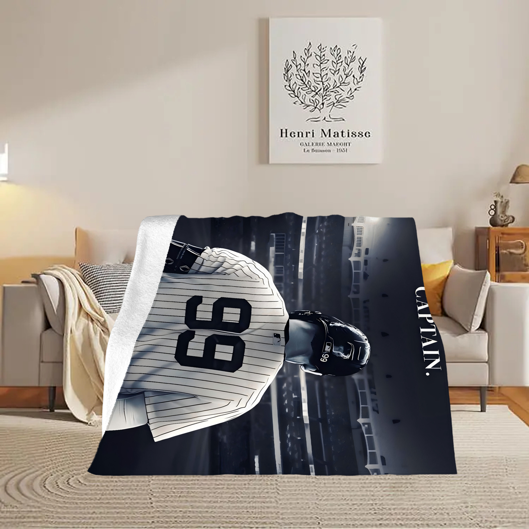 Aaron Judge Yankees Captain Soft Fleece Throw Blanket 50 X 60 Inch – Super Soft, Lightweight, And Durable – Perfect For Sofa, Bed, Camping, And More – Ideal Gift For Family And Friends