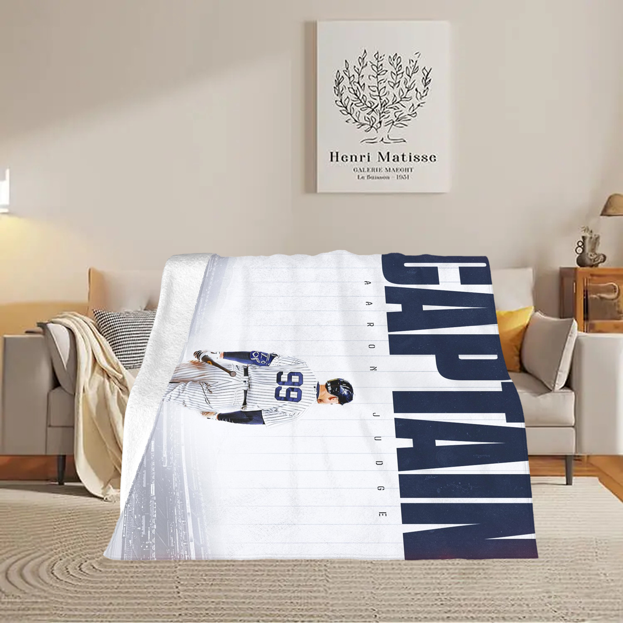 Aaron Judge Yankees Captain Soft Fleece Throw Blanket 50 X 60 Inch – Super Soft, Lightweight, And Durable – Perfect For Sofa, Bed, Camping, And More – Ideal Gift For Family And Friends