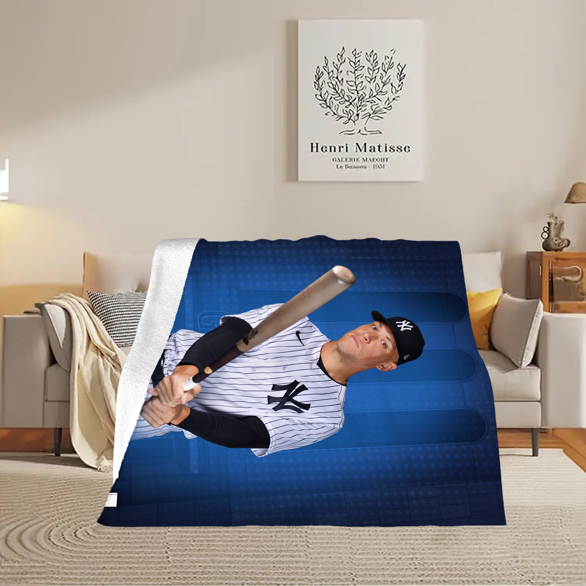 Aaron Judge Yankees Captain Soft Fleece Throw Blanket 50 X 60 Inch – Super Soft, Lightweight, And Durable – Perfect For Sofa, Bed, Camping, And More – Ideal Gift For Family And Friends
