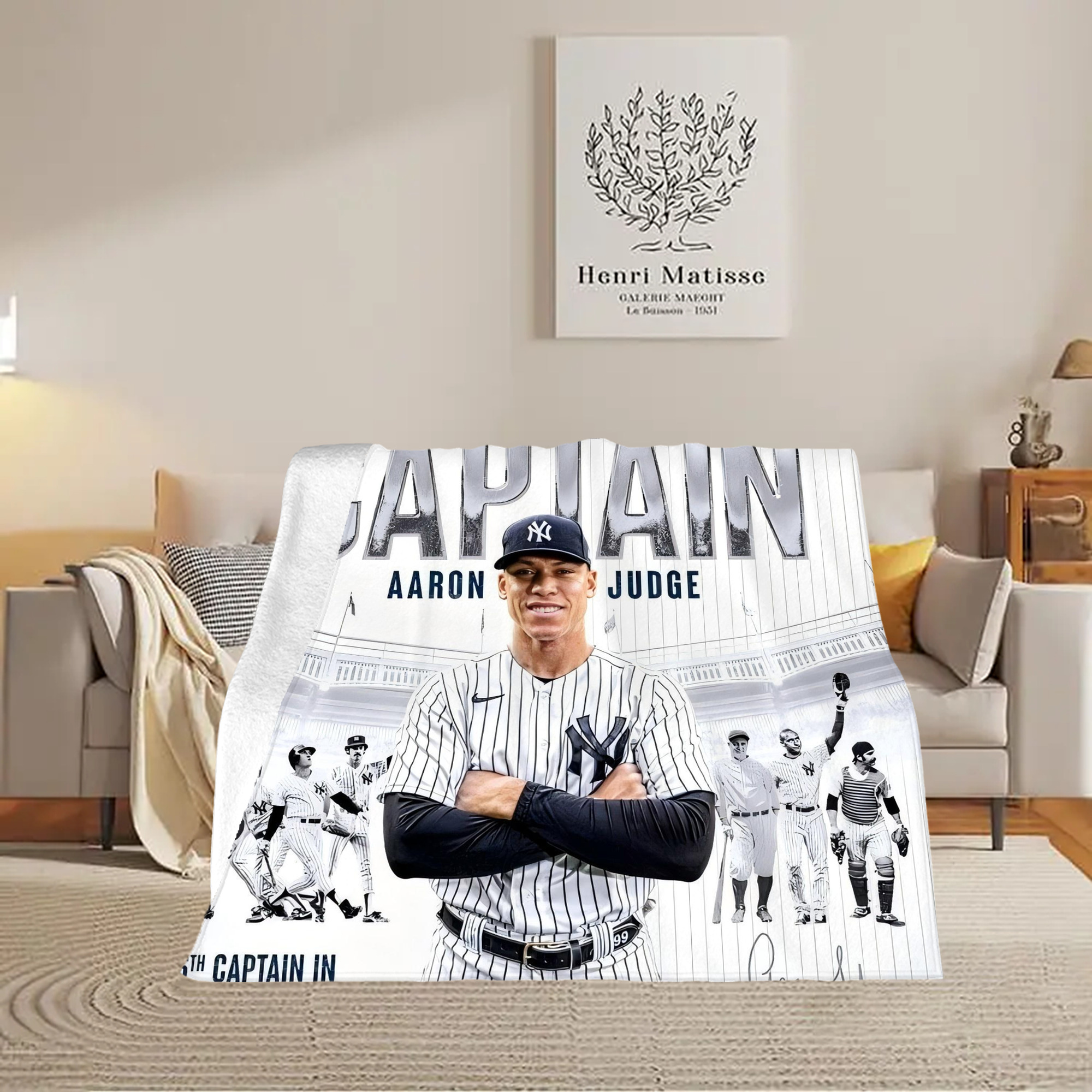 Aaron Judge Yankees Captain Soft Fleece Throw Blanket 50 X 60 Inch – Super Soft, Lightweight, And Durable – Perfect For Sofa, Bed, Camping, And More – Ideal Gift For Family And Friends