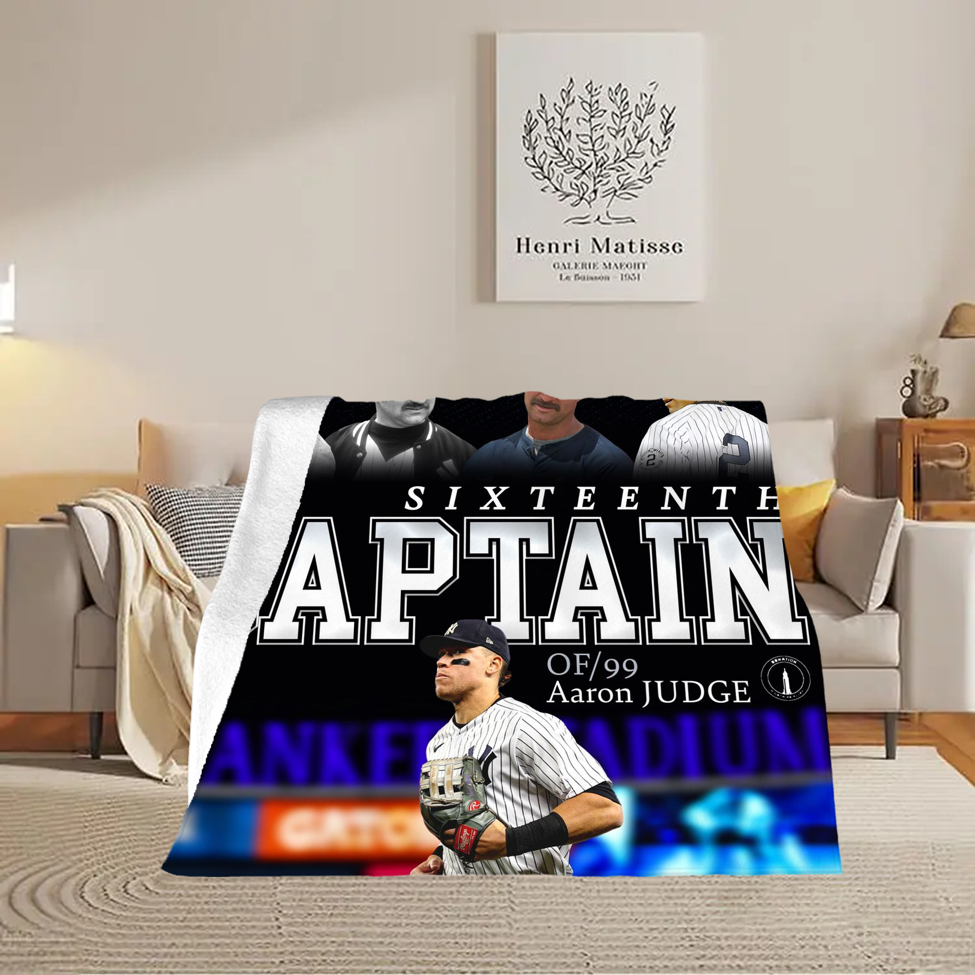 Aaron Judge Yankees Captain Soft Fleece Throw Blanket 50 X 60 Inch – Super Soft, Lightweight, And Durable – Perfect For Sofa, Bed, Camping, And More – Ideal Gift For Family And Friends