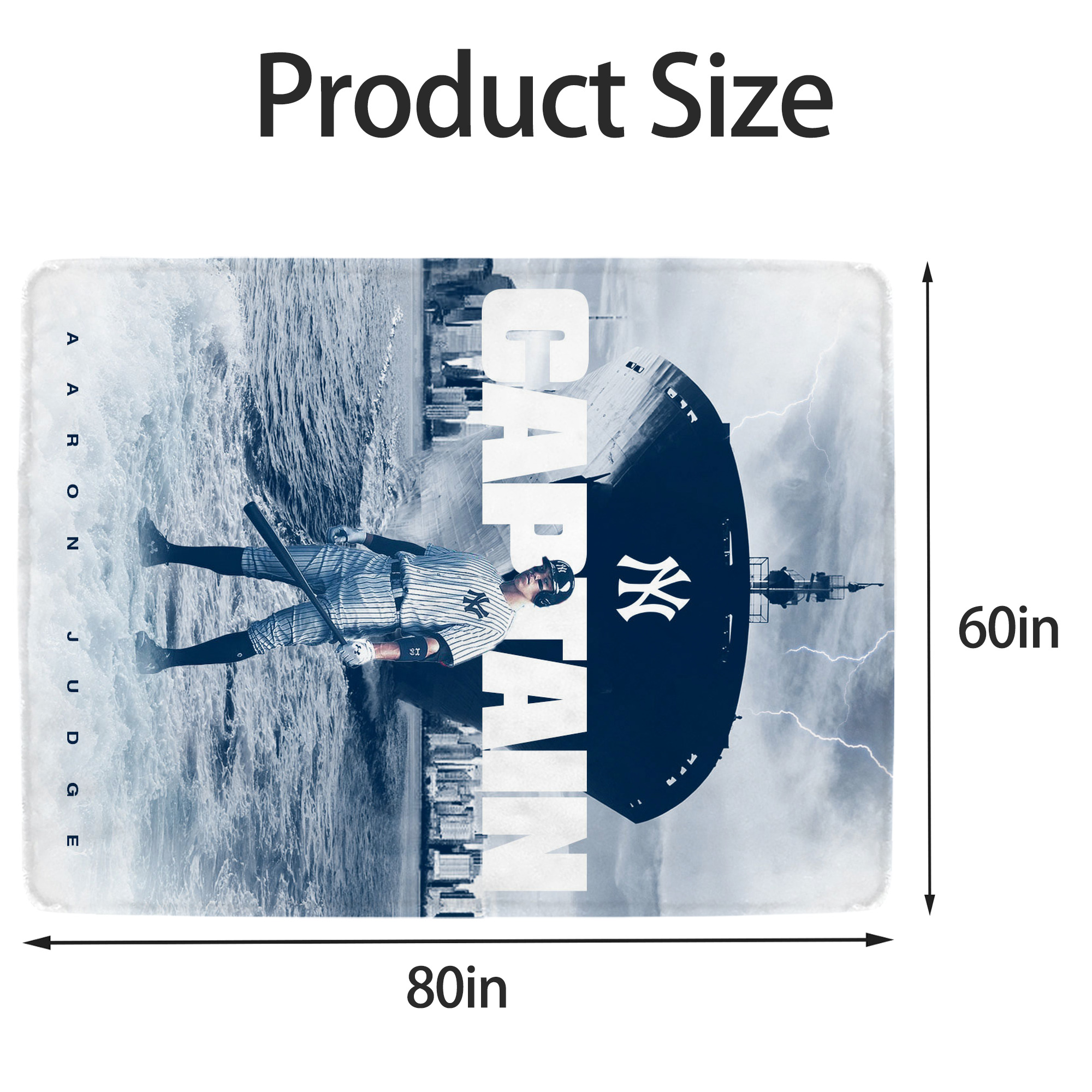 Aaron Judge Yankees Captain Soft Fleece Throw Blanket 60 X 80 Inch – Super Soft, Lightweight, And Durable – Perfect For Sofa, Bed, Camping, And More – Ideal Gift For Family And Friends