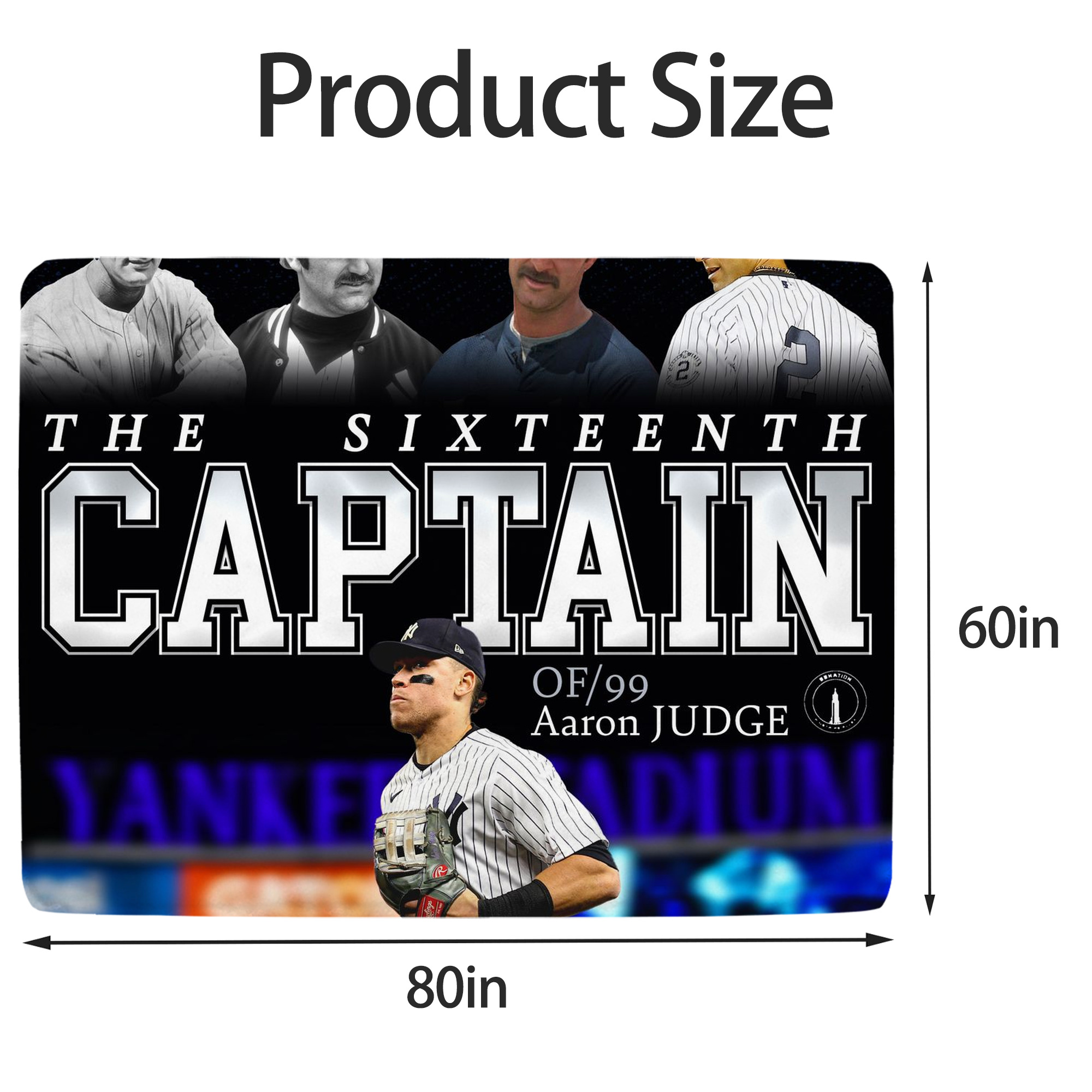 Aaron Judge Yankees Captain Soft Fleece Throw Blanket 60 X 80 Inch – Super Soft, Lightweight, And Durable – Perfect For Sofa, Bed, Camping, And More – Ideal Gift For Family And Friends