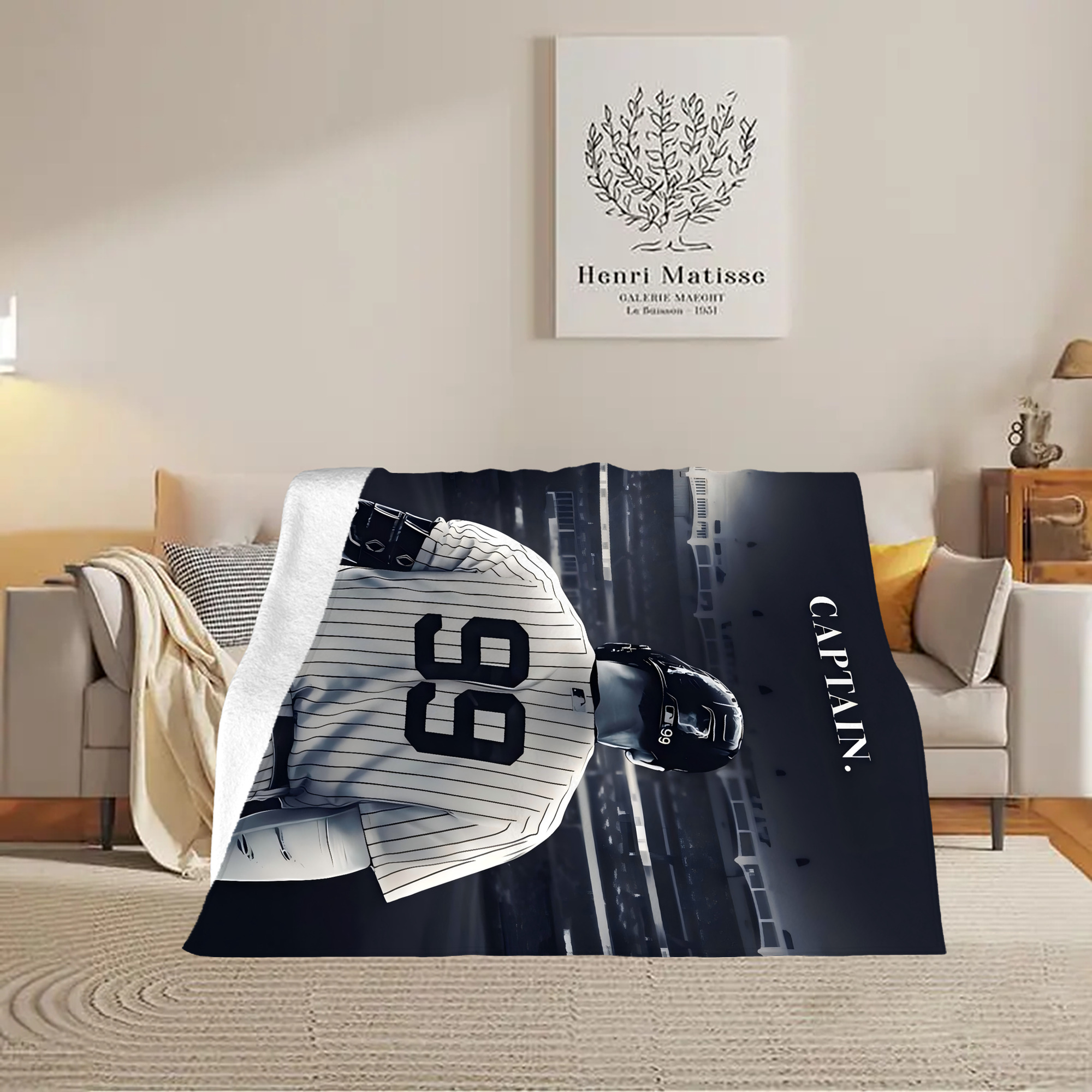 Aaron Judge Yankees Captain Soft Fleece Throw Blanket 60 X 80 Inch – Super Soft, Lightweight, And Durable – Perfect For Sofa, Bed, Camping, And More – Ideal Gift For Family And Friends