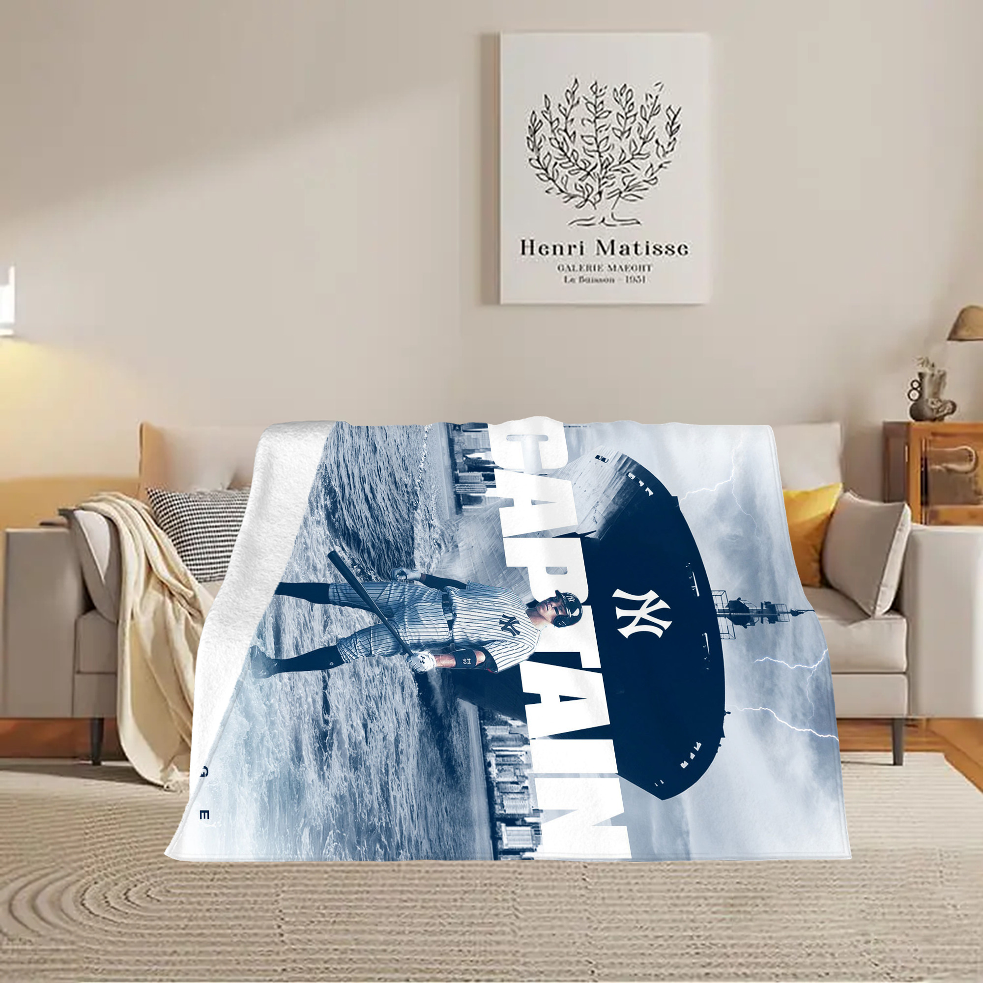 Aaron Judge Yankees Captain Soft Fleece Throw Blanket 60 X 80 Inch – Super Soft, Lightweight, And Durable – Perfect For Sofa, Bed, Camping, And More – Ideal Gift For Family And Friends