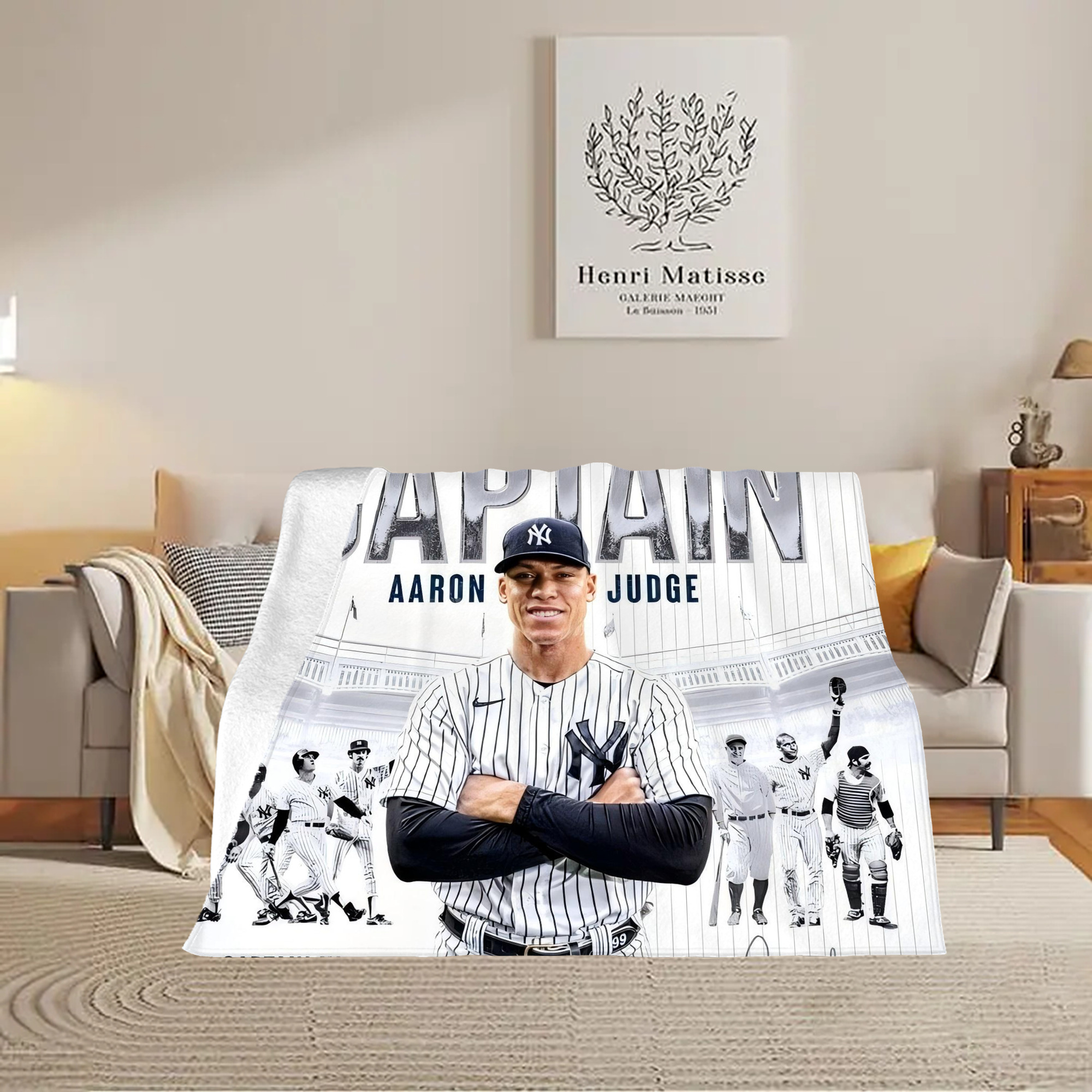 Aaron Judge Yankees Captain Soft Fleece Throw Blanket 60 X 80 Inch – Super Soft, Lightweight, And Durable – Perfect For Sofa, Bed, Camping, And More – Ideal Gift For Family And Friends