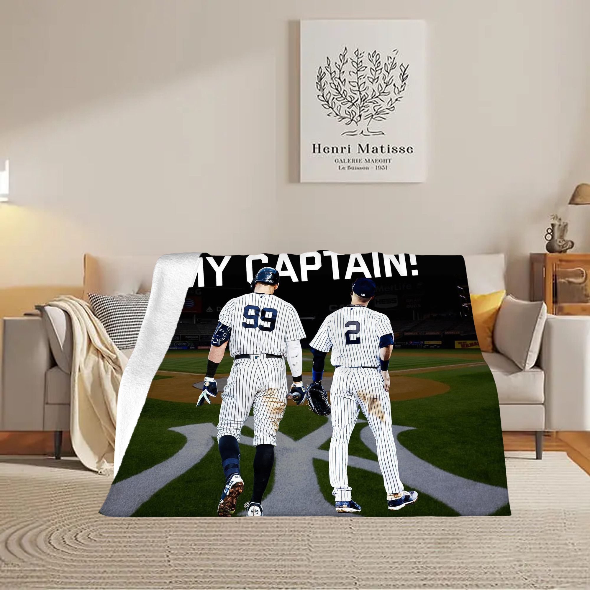Aaron Judge Yankees Captain Soft Fleece Throw Blanket 60 X 80 Inch – Super Soft, Lightweight, And Durable – Perfect For Sofa, Bed, Camping, And More – Ideal Gift For Family And Friends